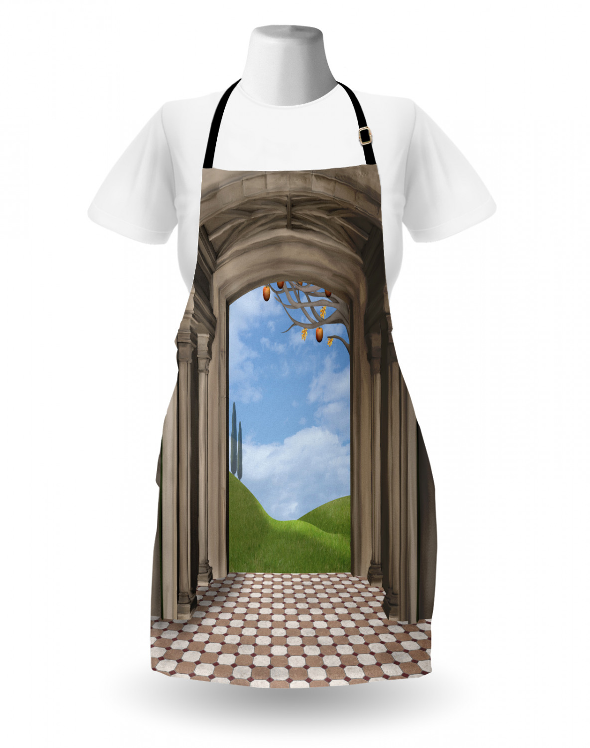 Ambesonne Unisex Apron with Adjustable Neck for Gardening Cooking