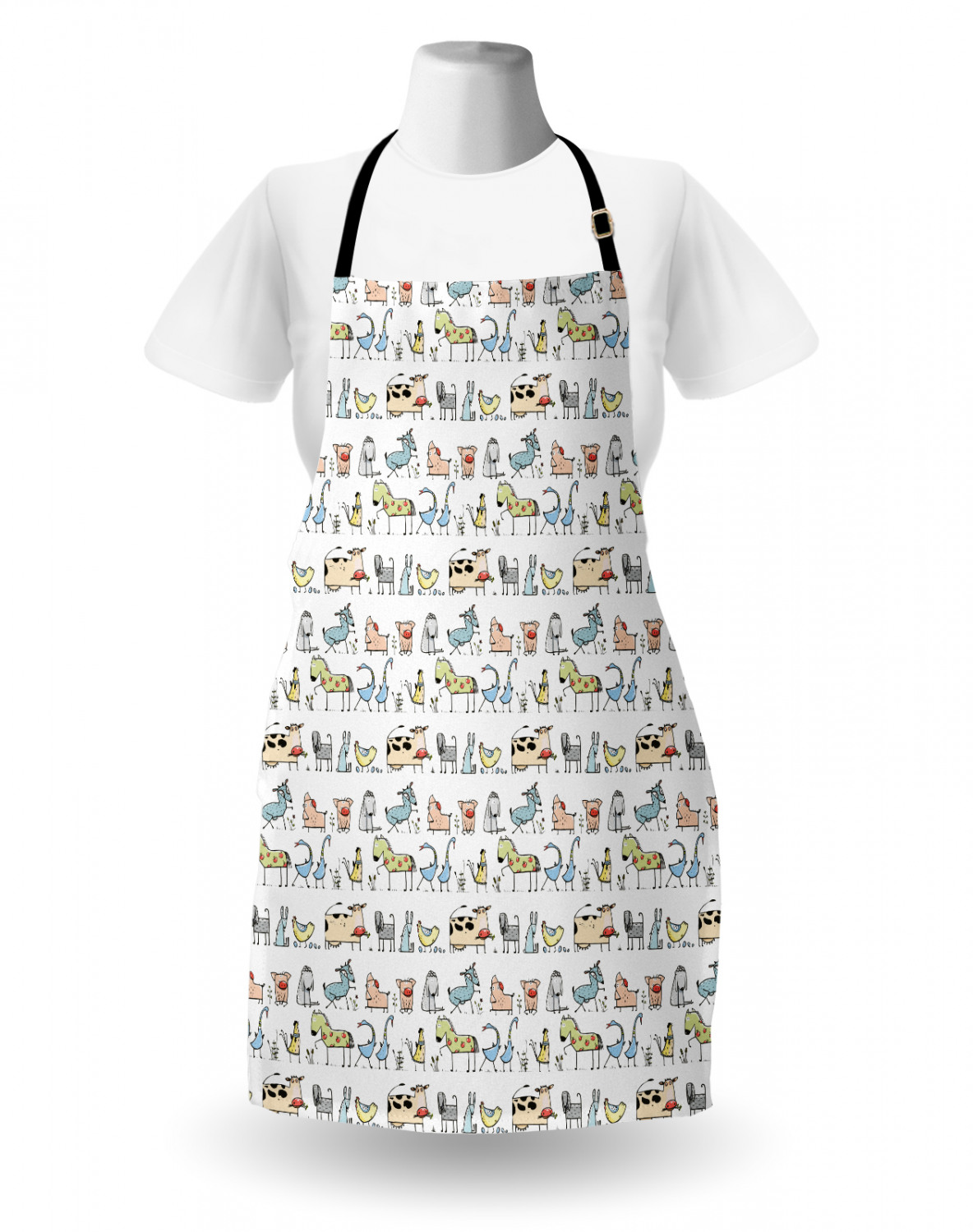 Animals Apron Unisex Kitchen Bib with Adjustable Neck Cooking Baking