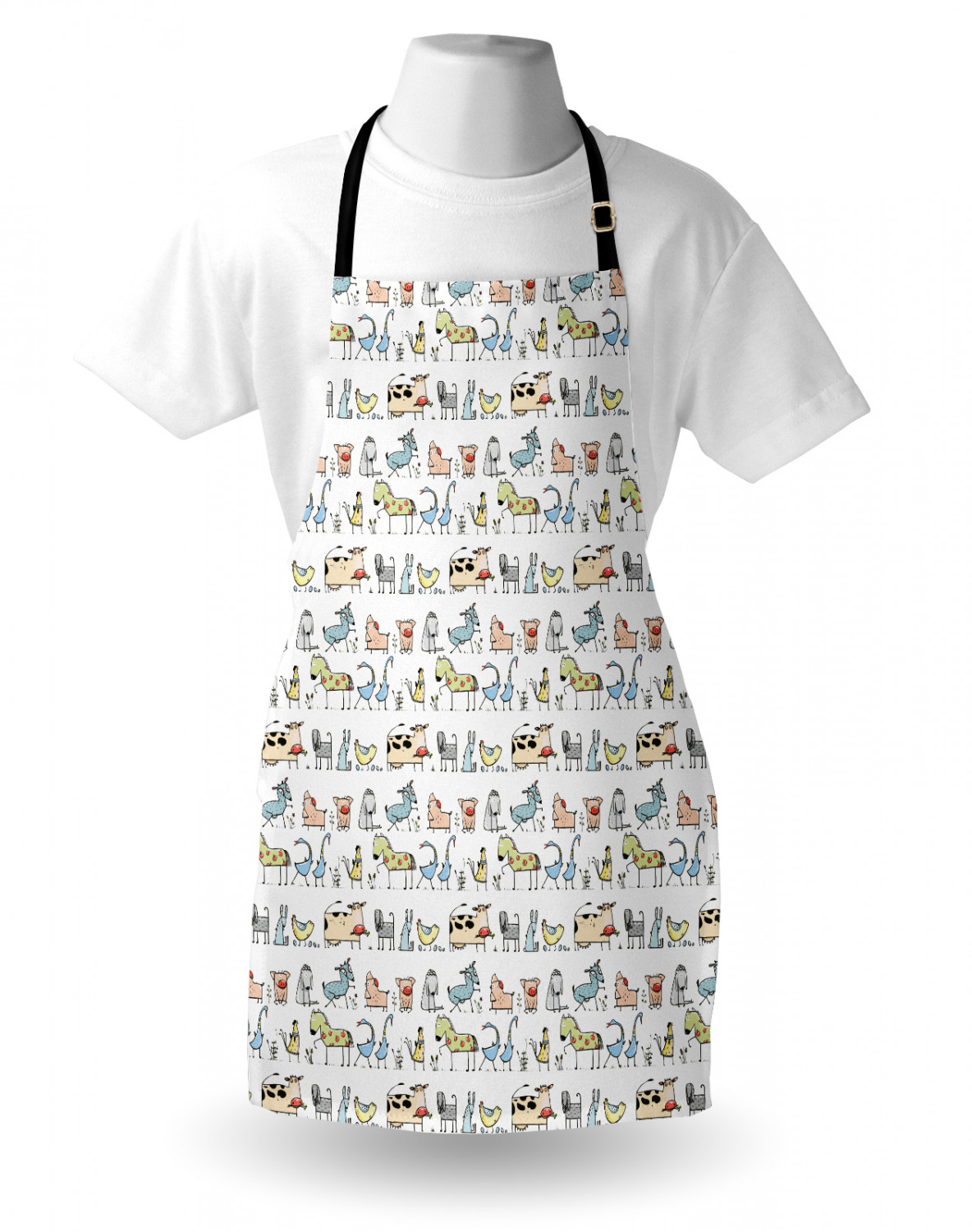 Animals Apron Unisex Kitchen Bib with Adjustable Neck Cooking Baking