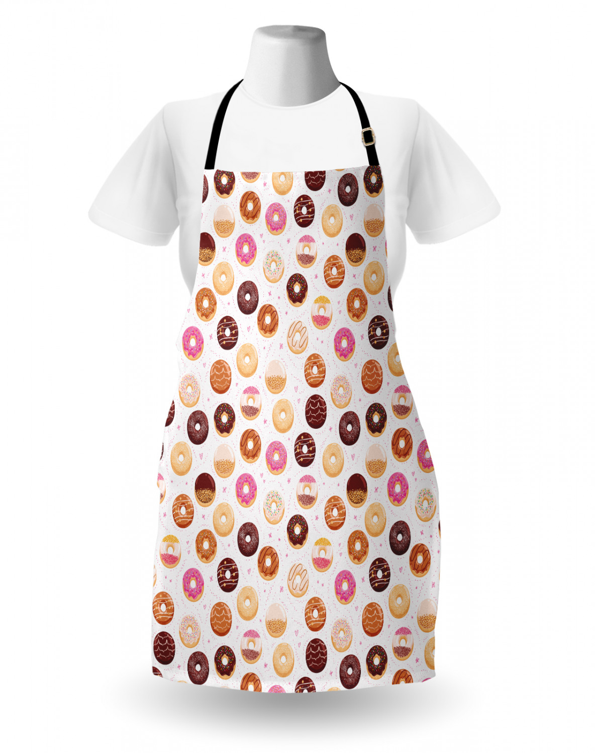 Ambesonne Pinkish Apron Unisex Kitchen Bib with Adjustable Neck Cooking Baking