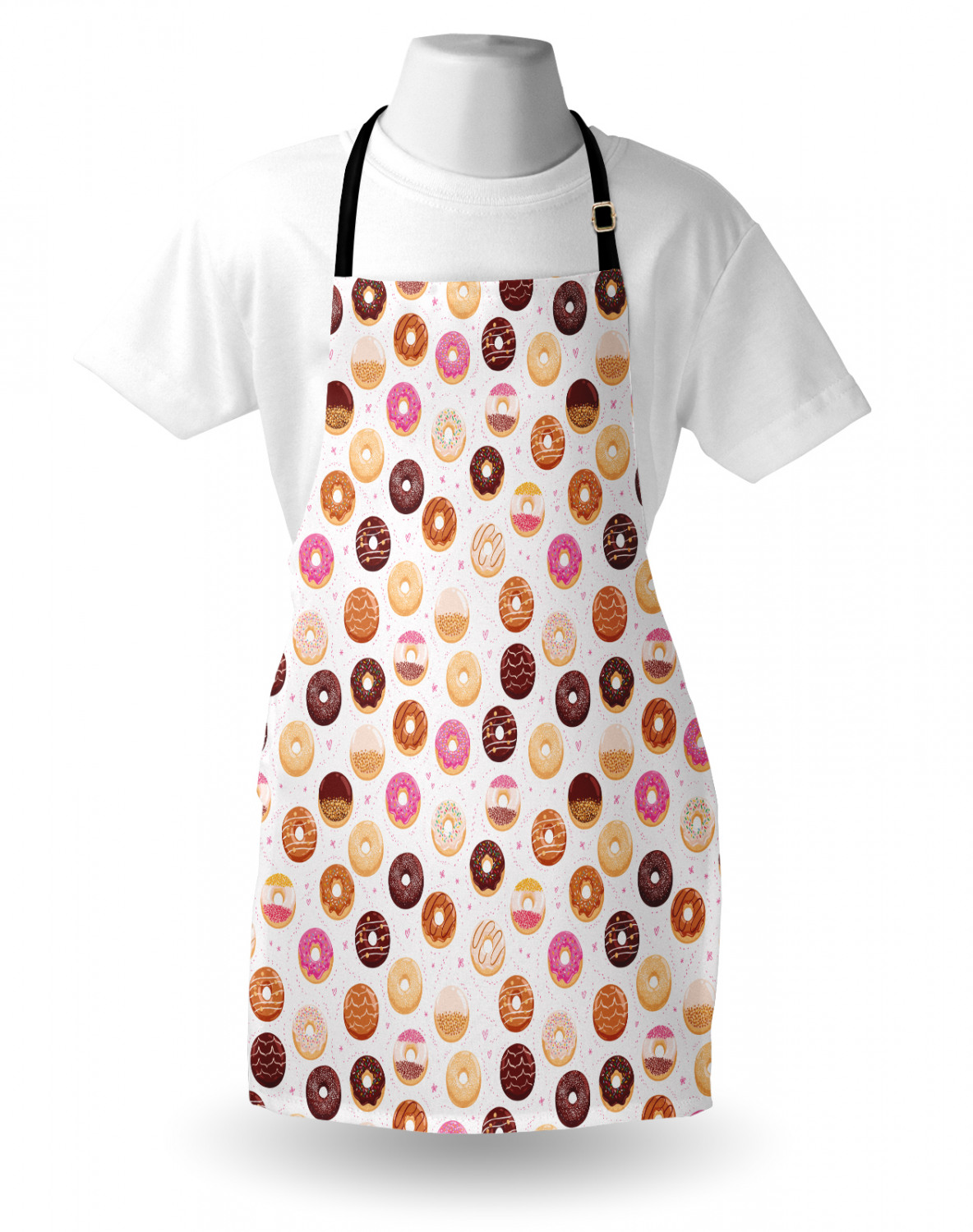 Ambesonne Pinkish Apron Unisex Kitchen Bib with Adjustable Neck Cooking Baking