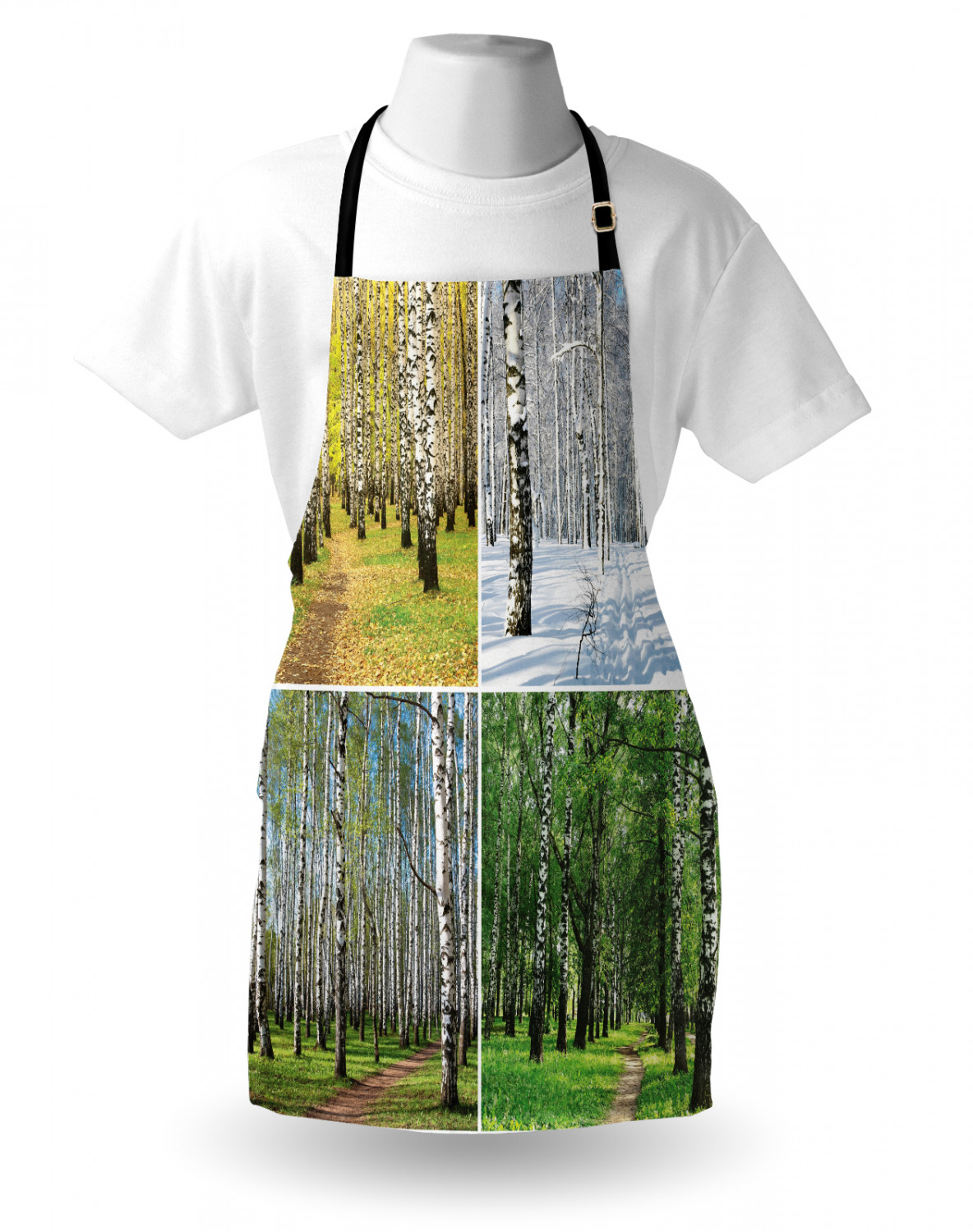 Fall Apron Unisex Kitchen Bib with Adjustable Neck Cooking Ambesonne