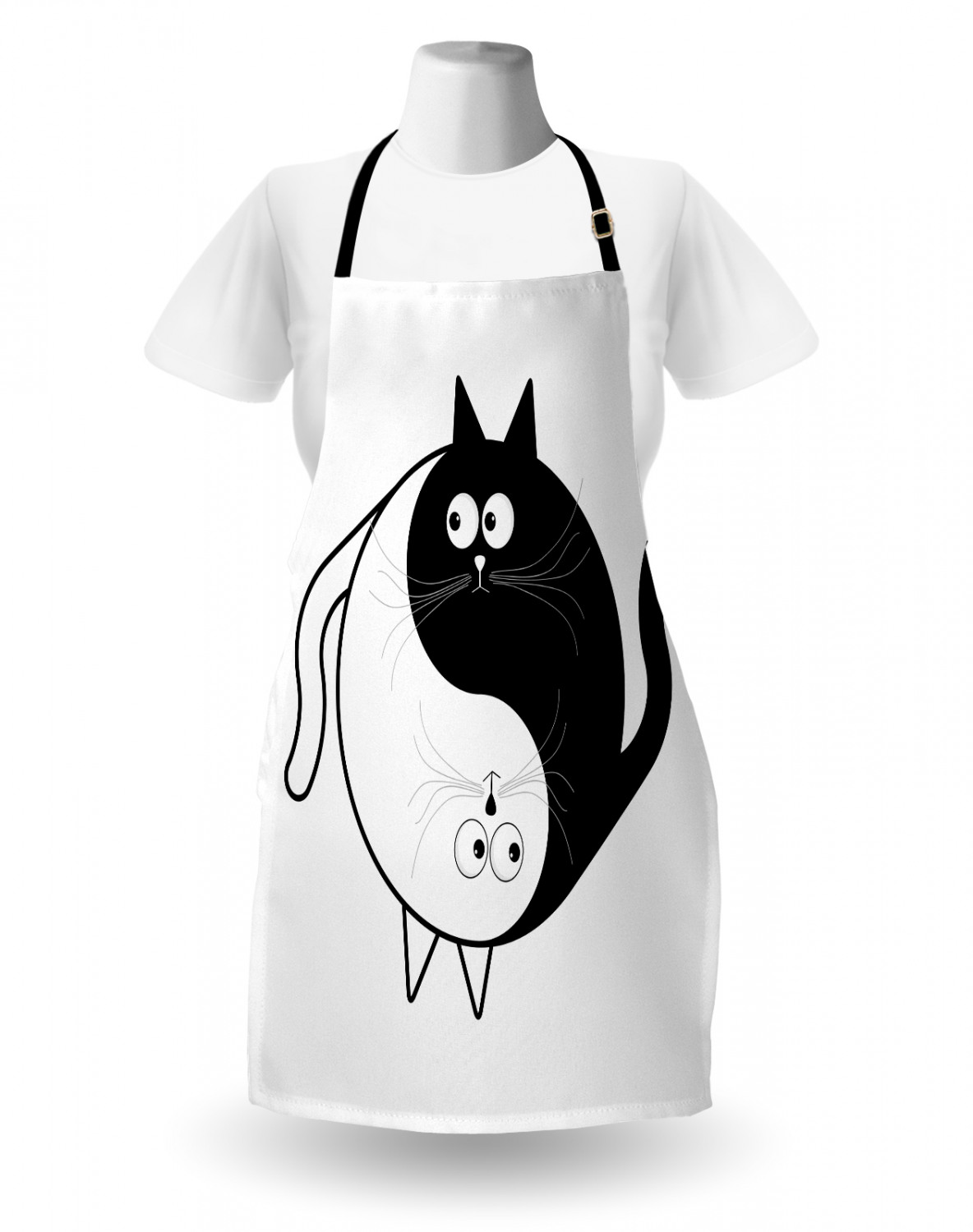 Ambesonne Cat Apron Unisex Kitchen Bib with Adjustable Neck Cooking Baking