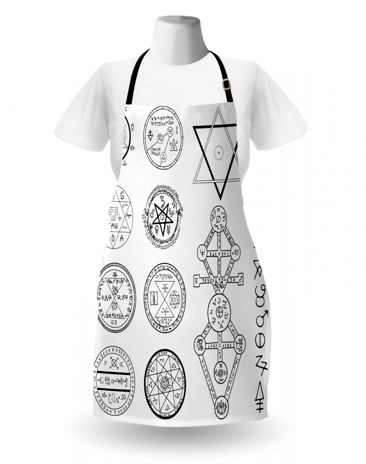 Ambesonne White Apron Unisex Kitchen Bib with Adjustable Neck Cooking Baking