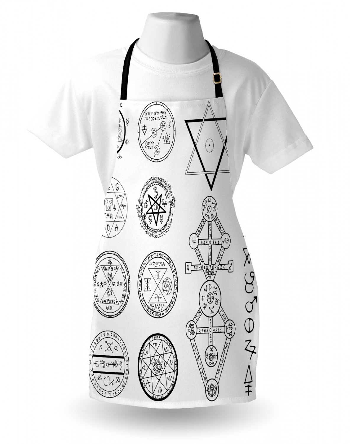 Ambesonne White Apron Unisex Kitchen Bib with Adjustable Neck Cooking Baking