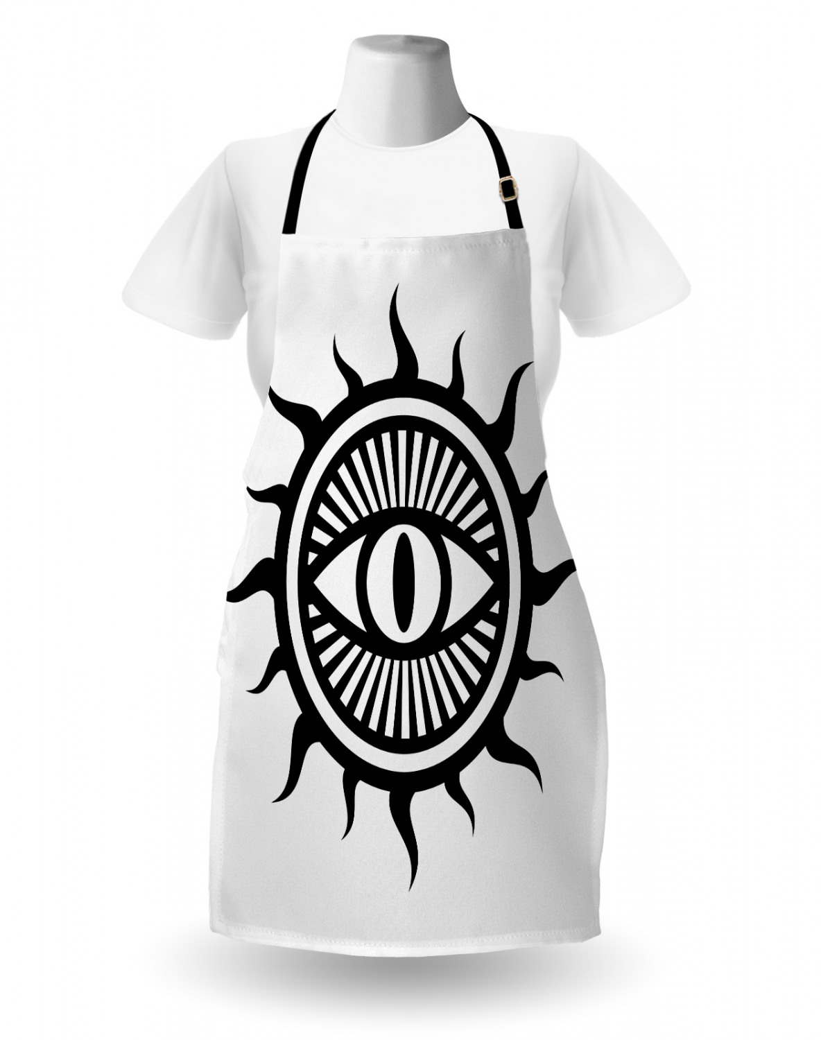 Ambesonne White Apron Unisex Kitchen Bib with Adjustable Neck Cooking Baking