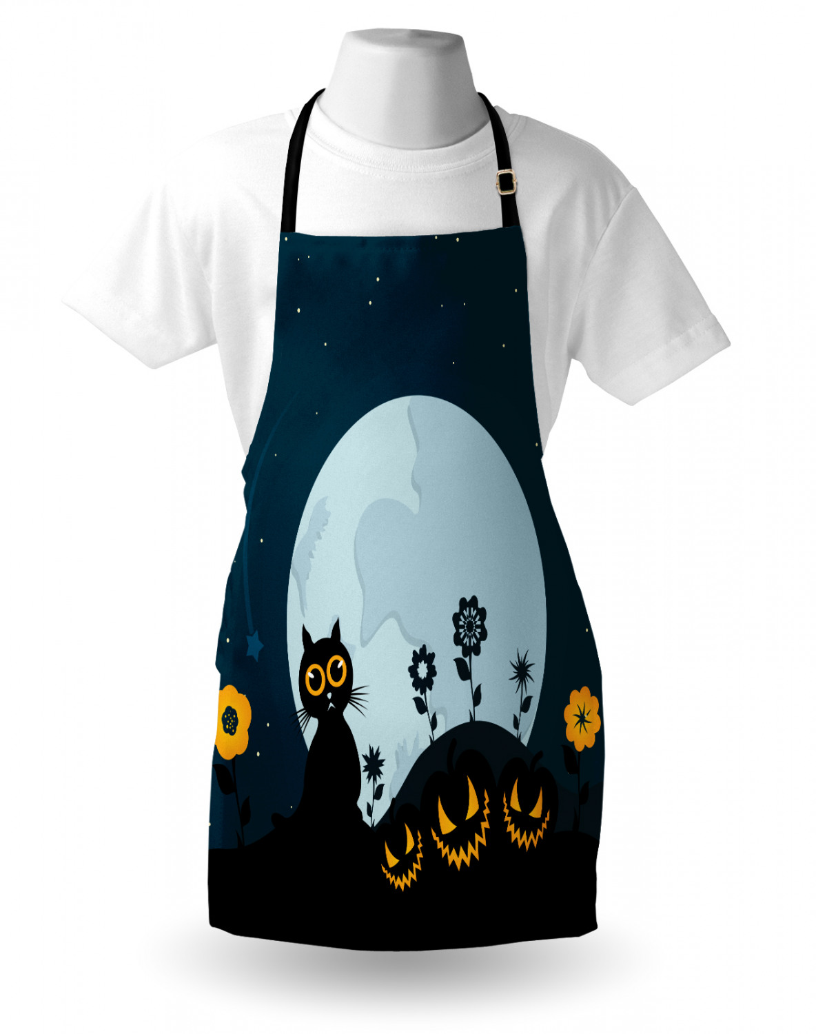 Ambesonne Cat Apron Unisex Kitchen Bib with Adjustable Neck Cooking Baking