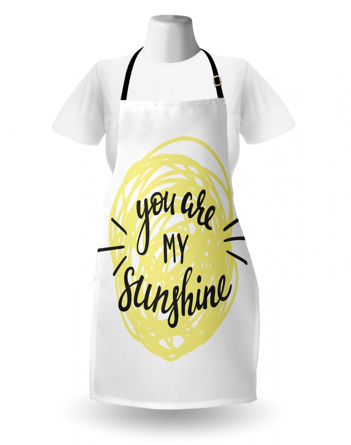 Ambesonne White Apron Unisex Kitchen Bib with Adjustable Neck Cooking Baking