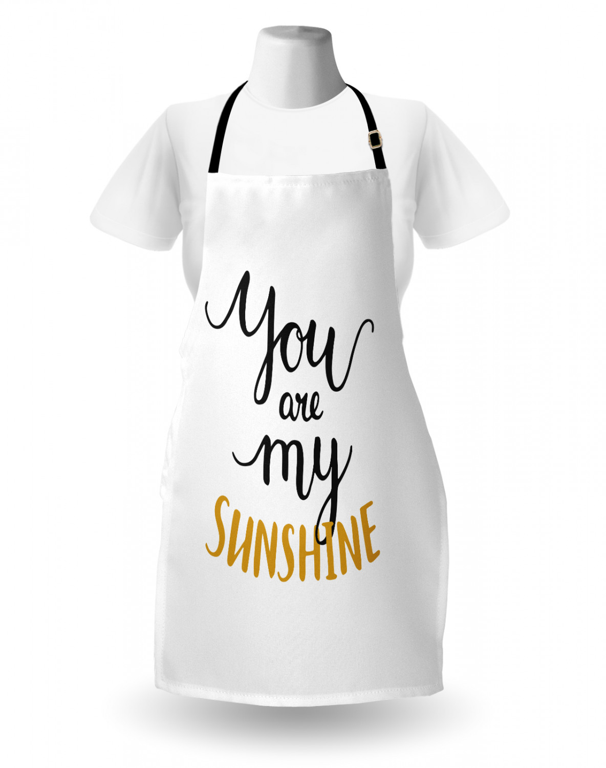 Ambesonne White Apron Unisex Kitchen Bib with Adjustable Neck Cooking Baking