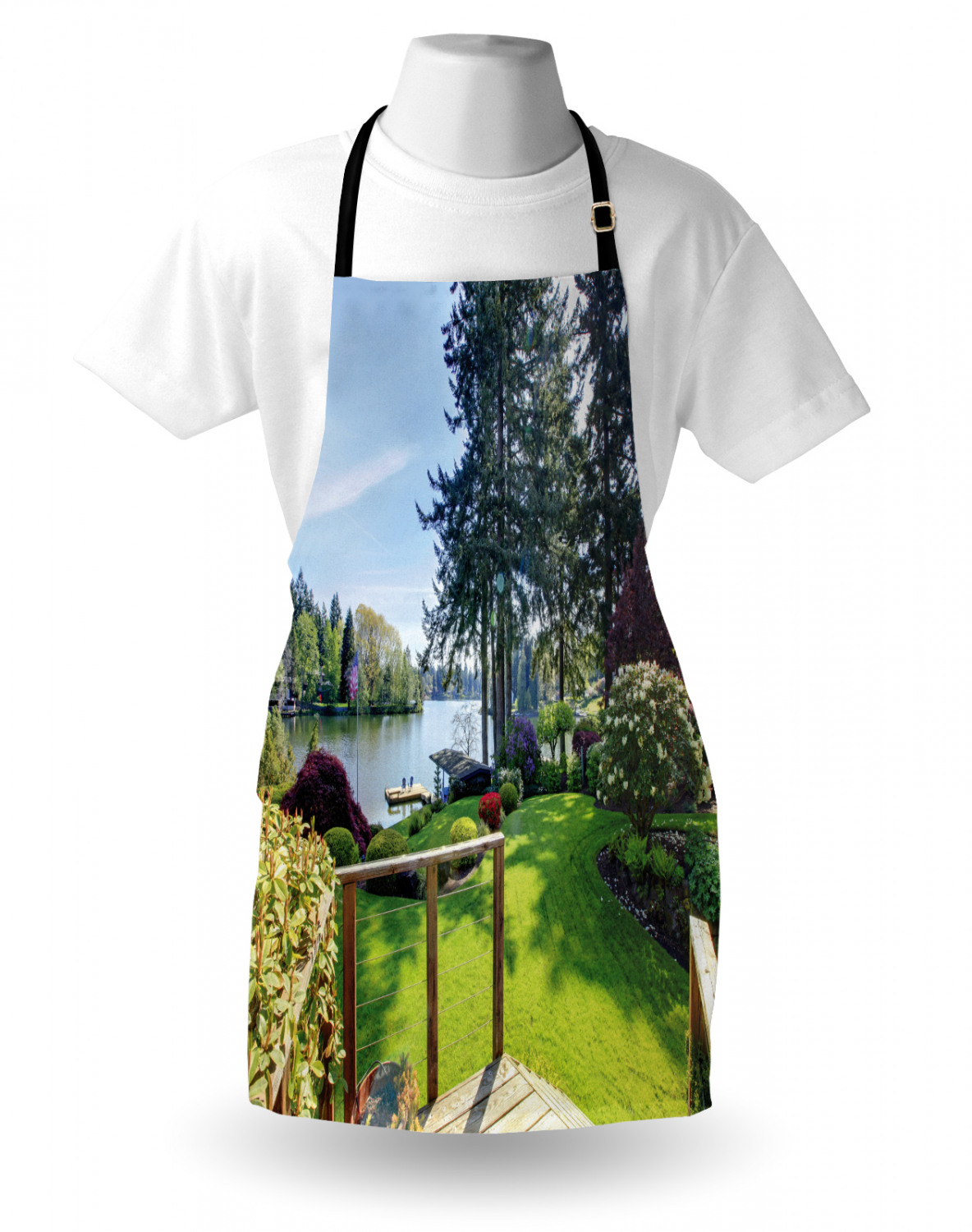 Ambesonne Apron Adjustable Strap for Gardening Cooking Clear Image