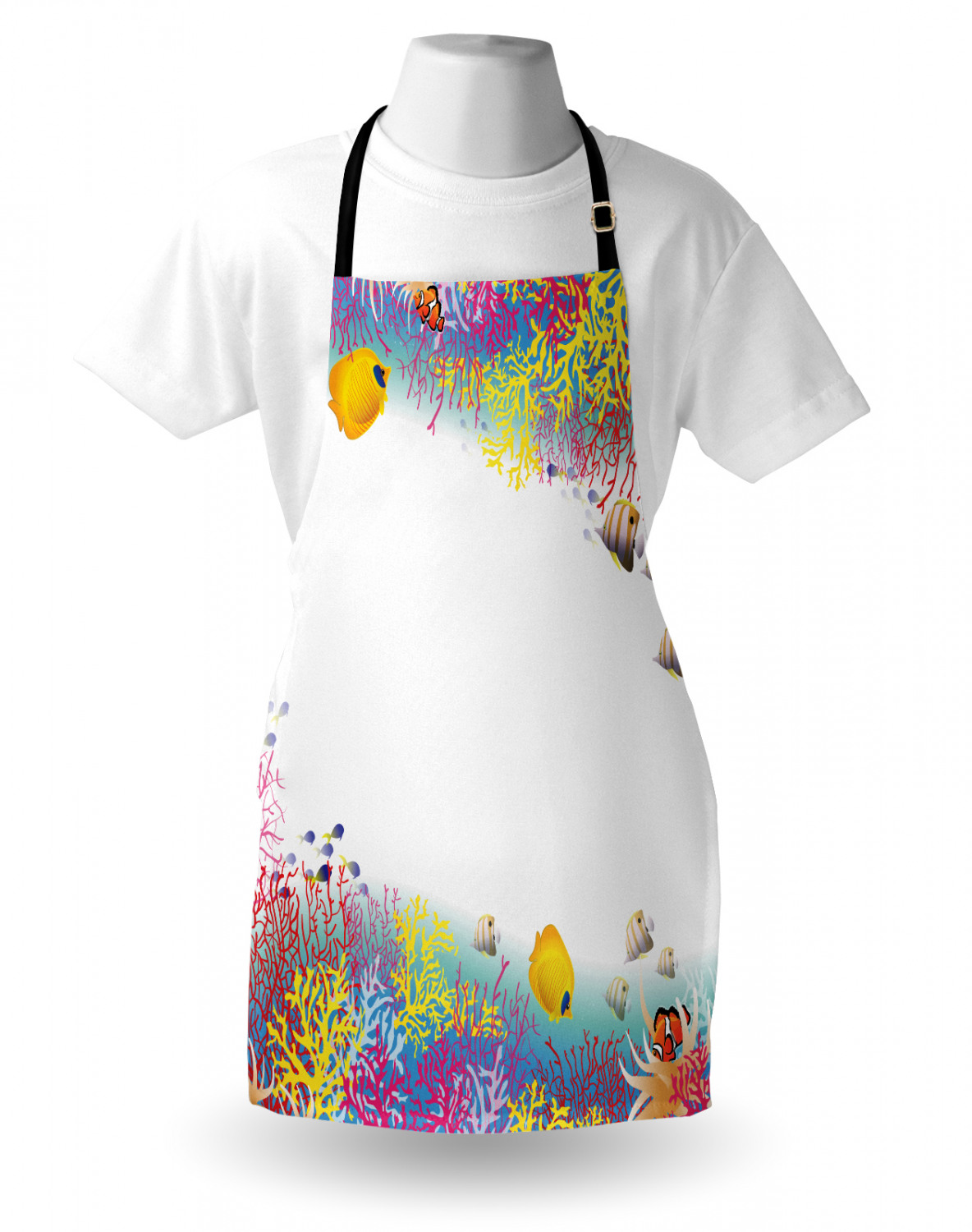 Ambesonne Apron Adjustable Strap for Gardening Cooking Clear Image