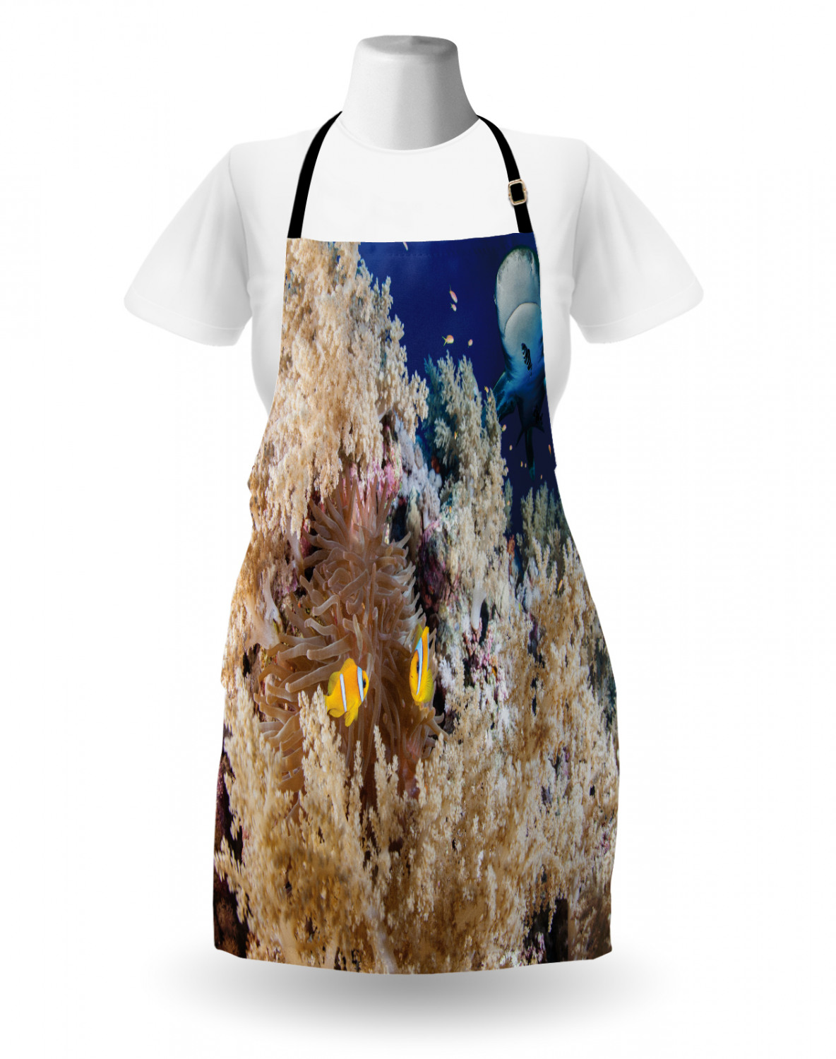 Nautical Whale Apron Unisex Kitchen Bib with Adjustable Neck Cooking