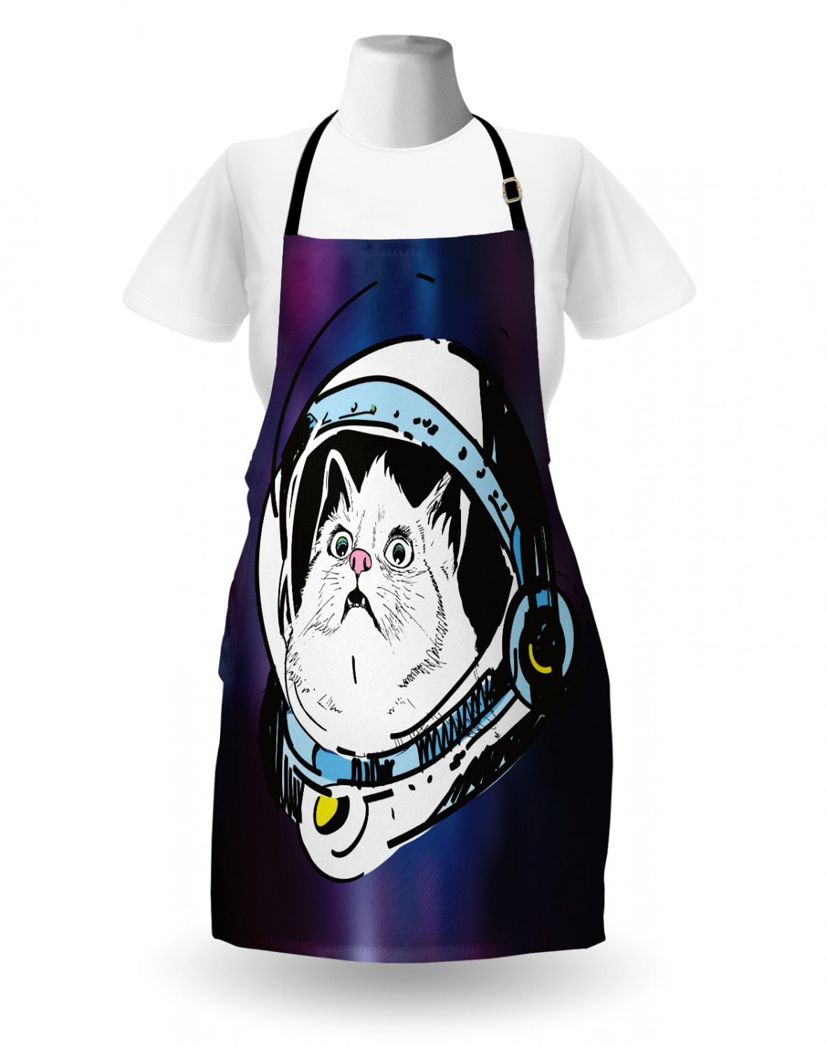 Ambesonne Cat Apron Unisex Kitchen Bib with Adjustable Neck Cooking Baking