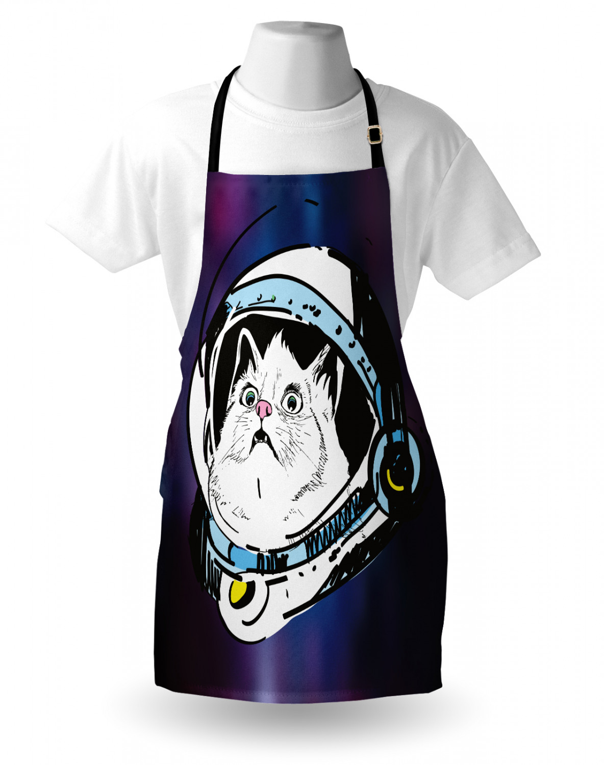 Ambesonne Cat Apron Unisex Kitchen Bib with Adjustable Neck Cooking Baking