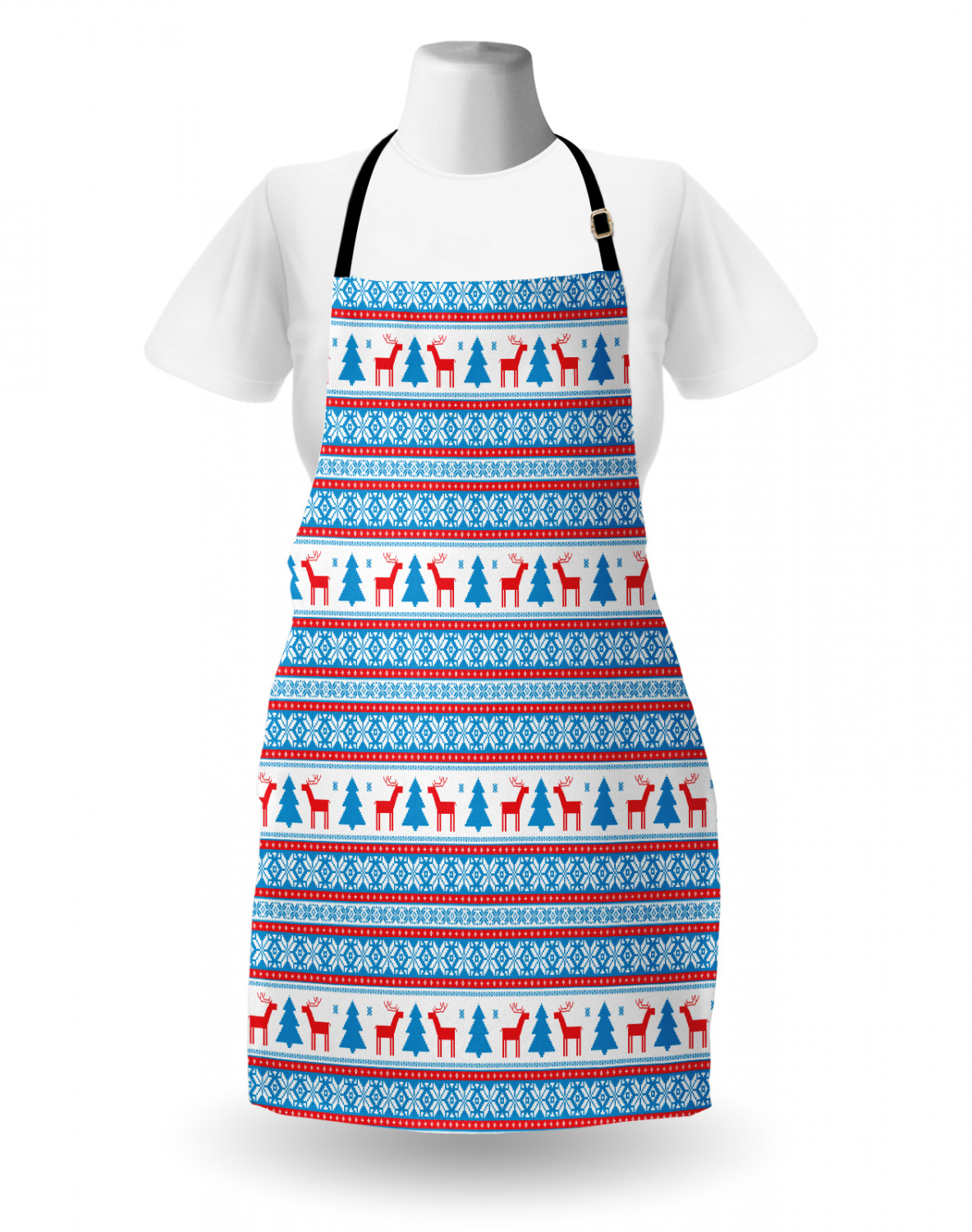 Candy Cane Apron Unisex Kitchen Bib with Adjustable Neck for Cooking