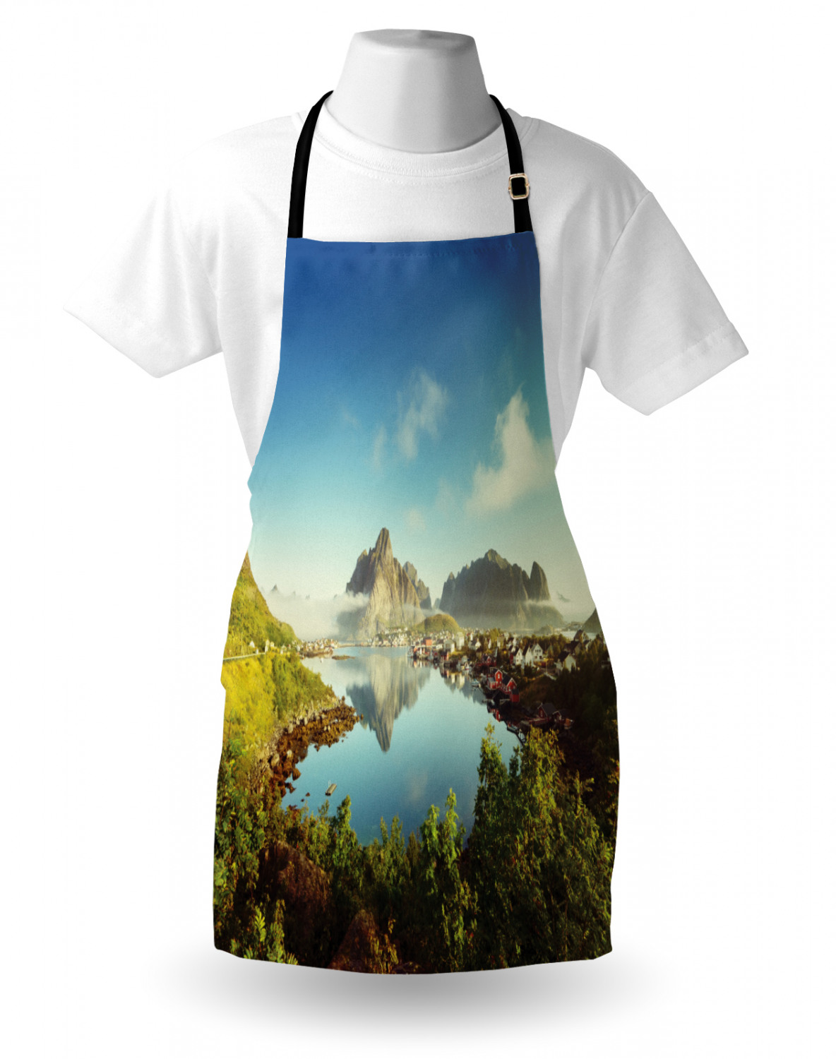 Fall Apron Unisex Kitchen Bib with Adjustable Neck Cooking Ambesonne