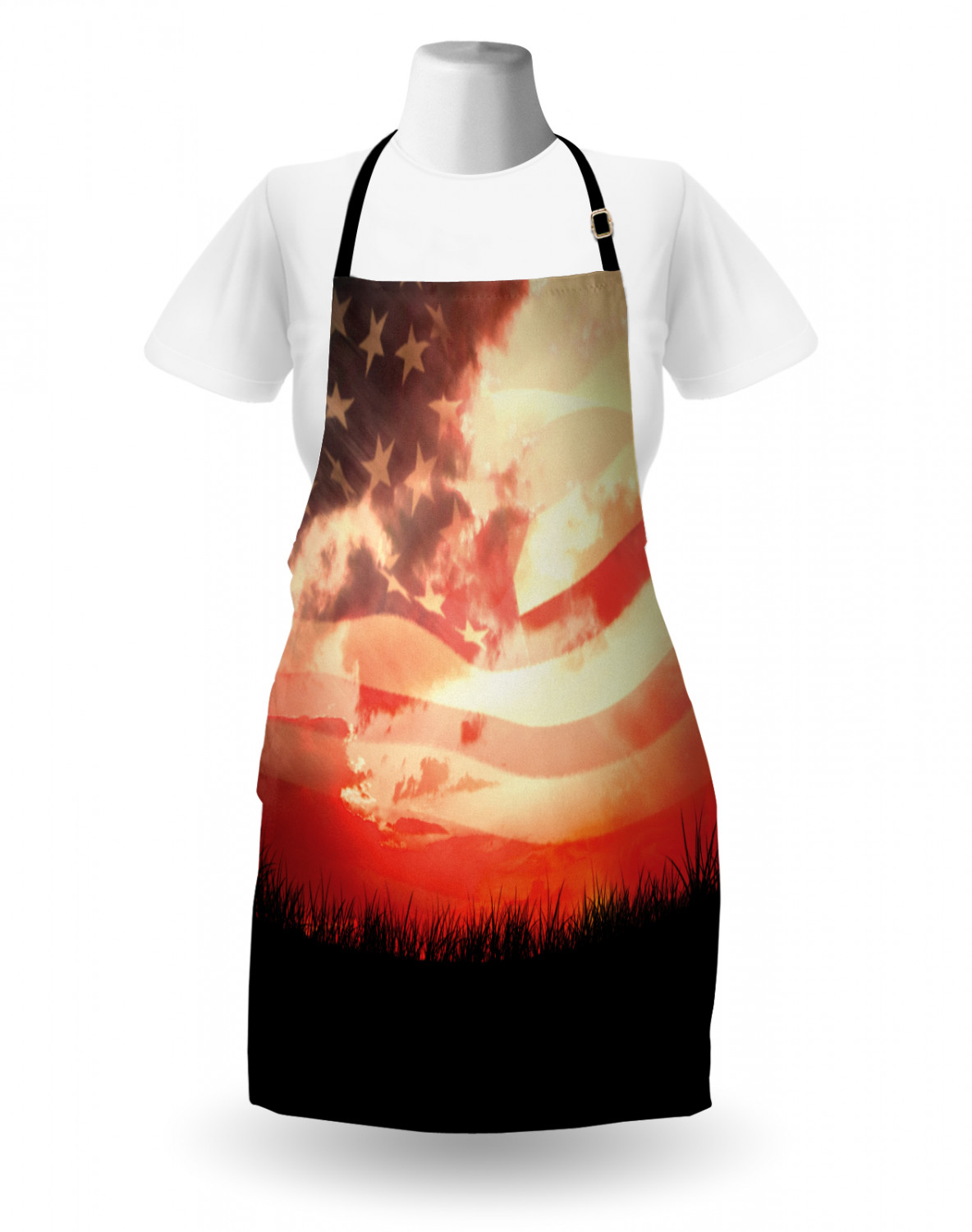 Ambesonne Durable Apron Bib with Adjustable Neck for Cooking Gardening