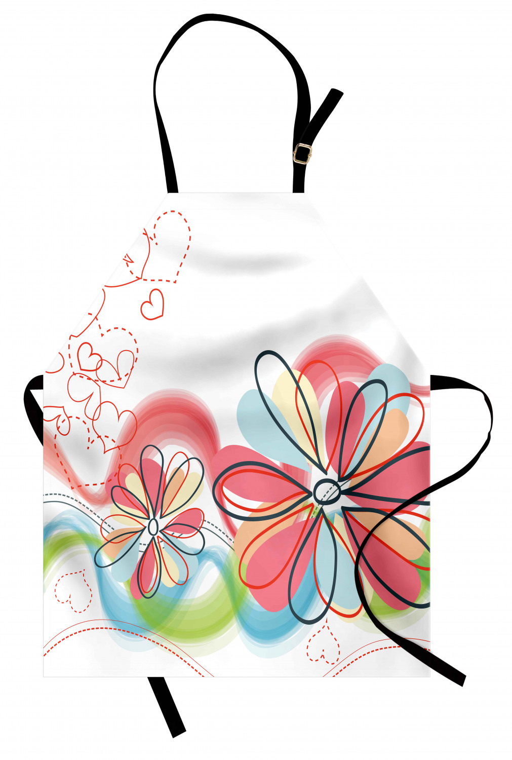 Ambesonne Flower Art Kids Apron Boys Girls Apron Bib Cooking & Painting - Bild 35 von 123