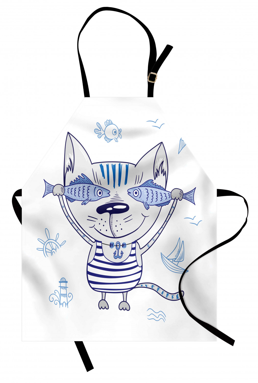 Ambesonne Cat Apron Unisex Kitchen Bib with Adjustable Neck Cooking Baking