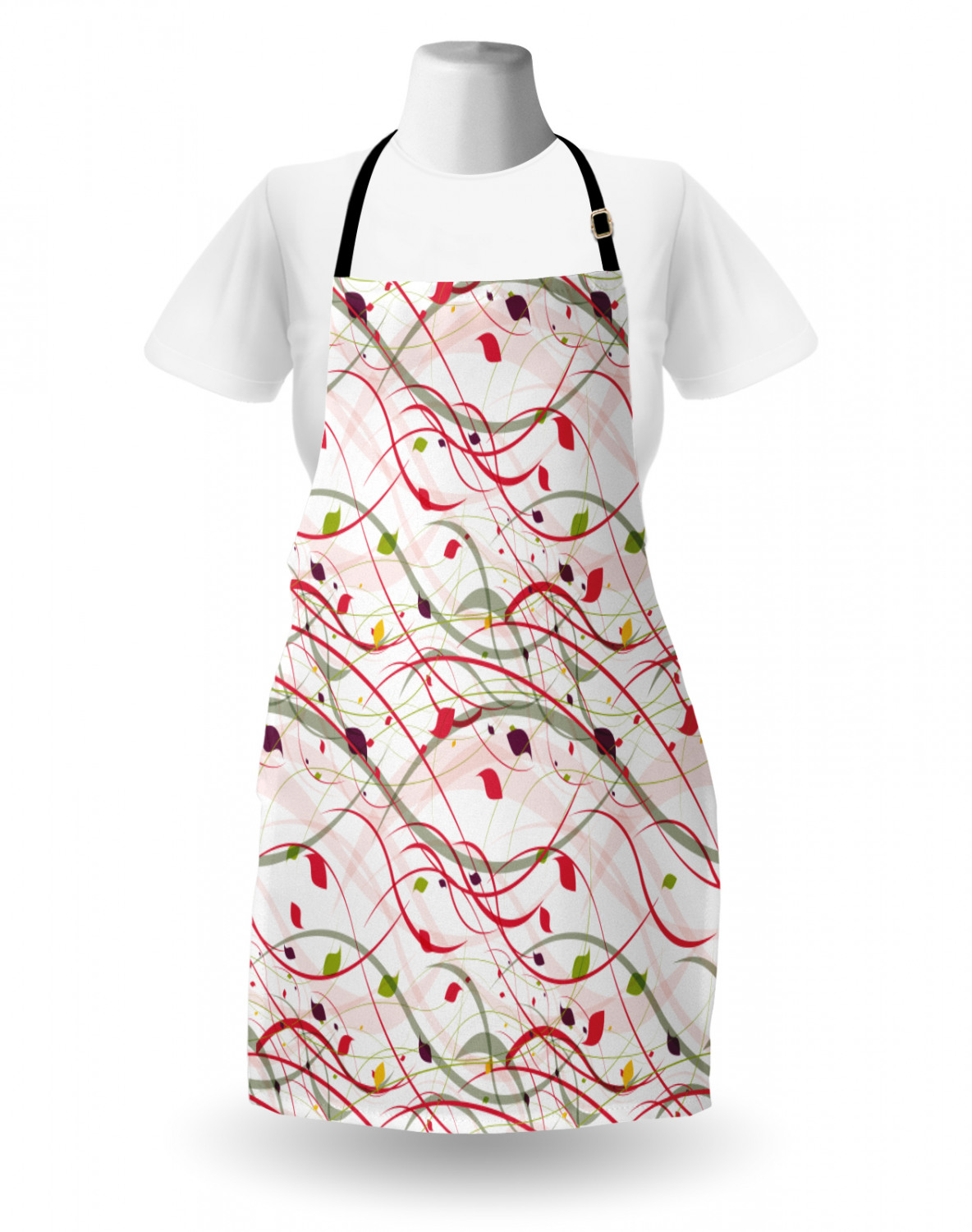 Ambesonne Pinkish Apron Unisex Kitchen Bib with Adjustable Neck Cooking Baking