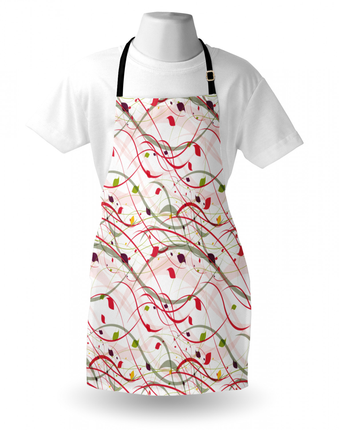 Ambesonne Pinkish Apron Unisex Kitchen Bib with Adjustable Neck Cooking Baking