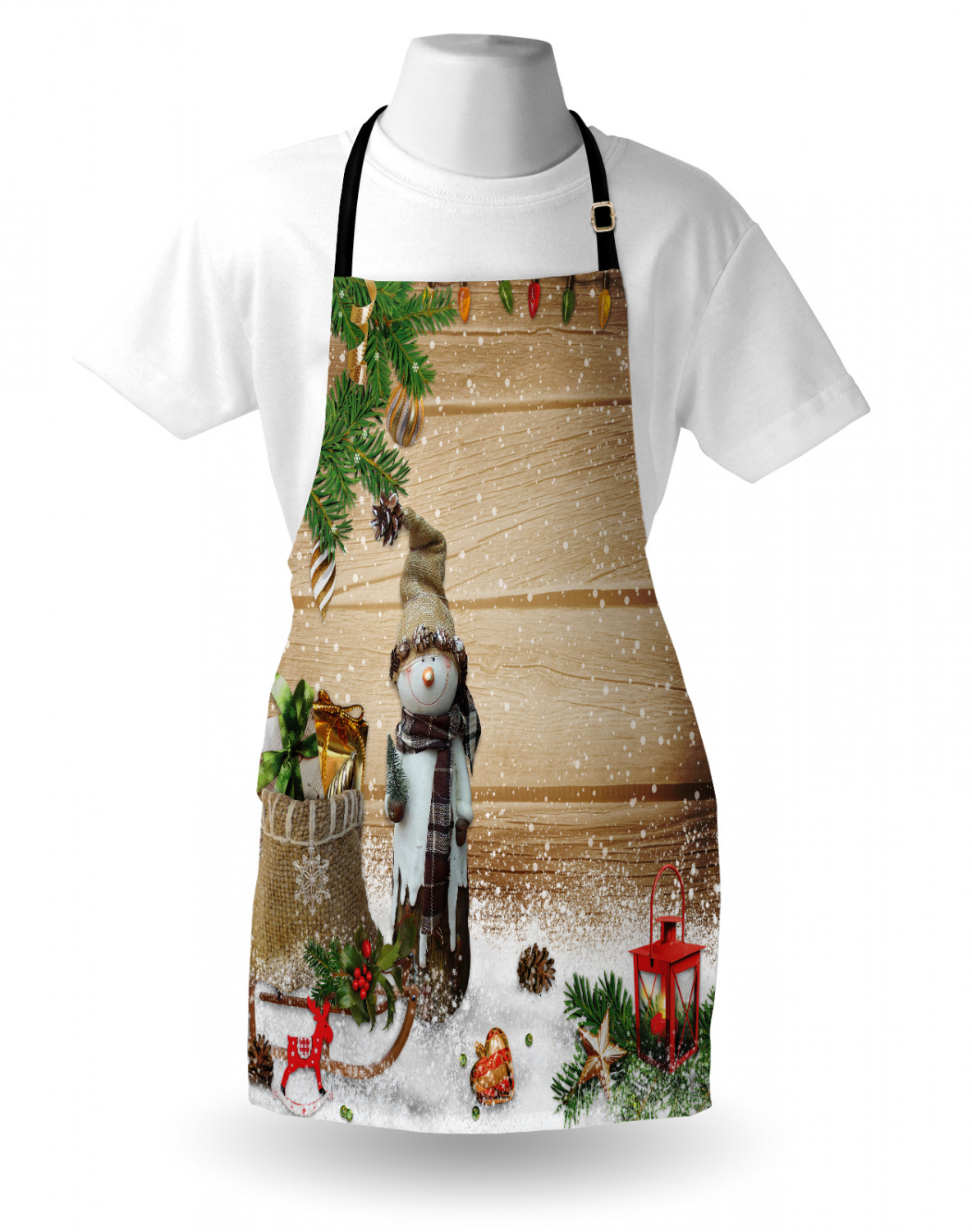 Ambesonne Apron Bib with Adjustable Black Strap Garden Cooking Standard Size - 第 117/144 張圖片