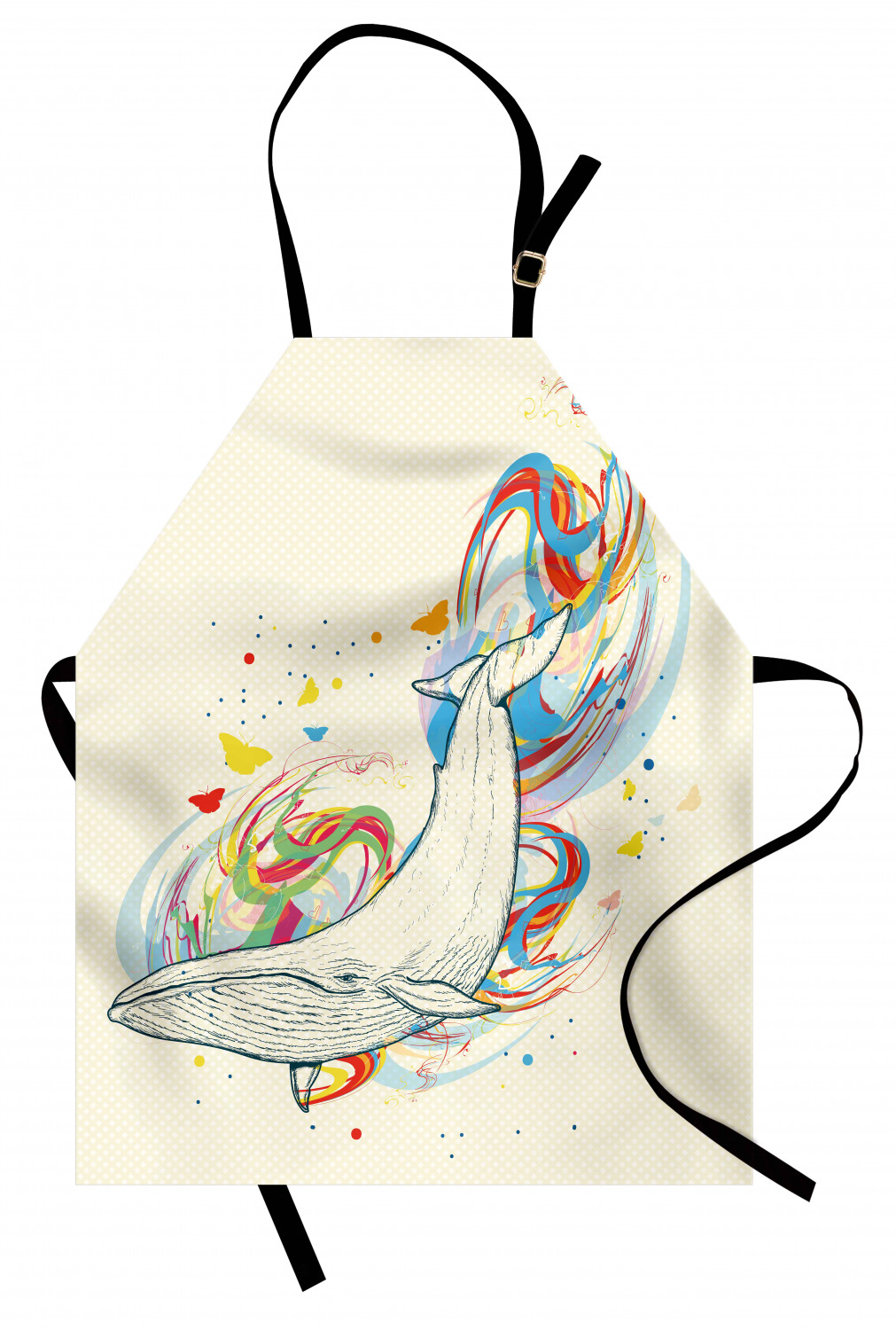 Marine Whale Apron Unisex Kitchen Bib with Adjustable Neck Cooking Baking