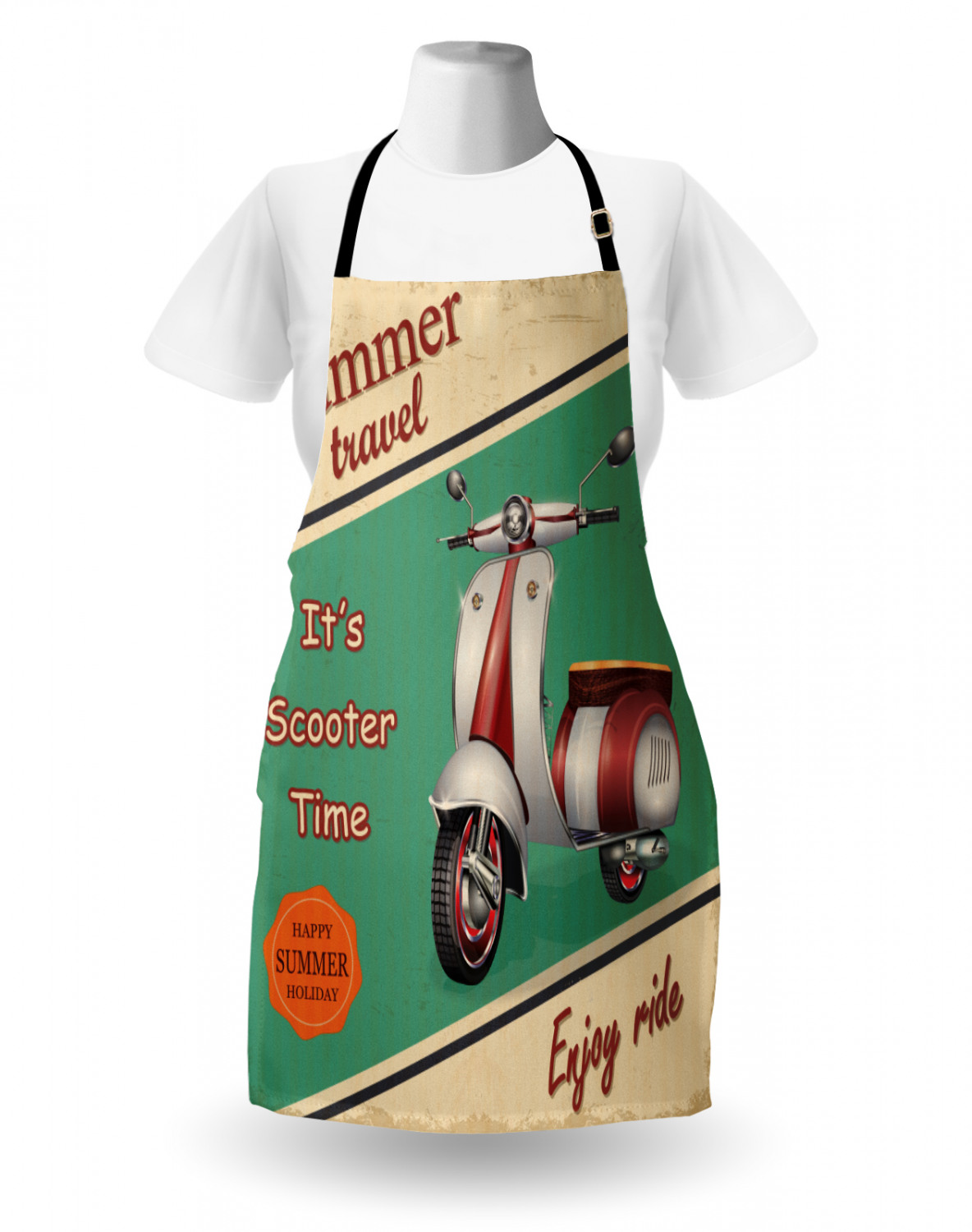 Motorcycle Apron Unisex Kitchen Bib with Adjustable Neck for Cooking Gardening