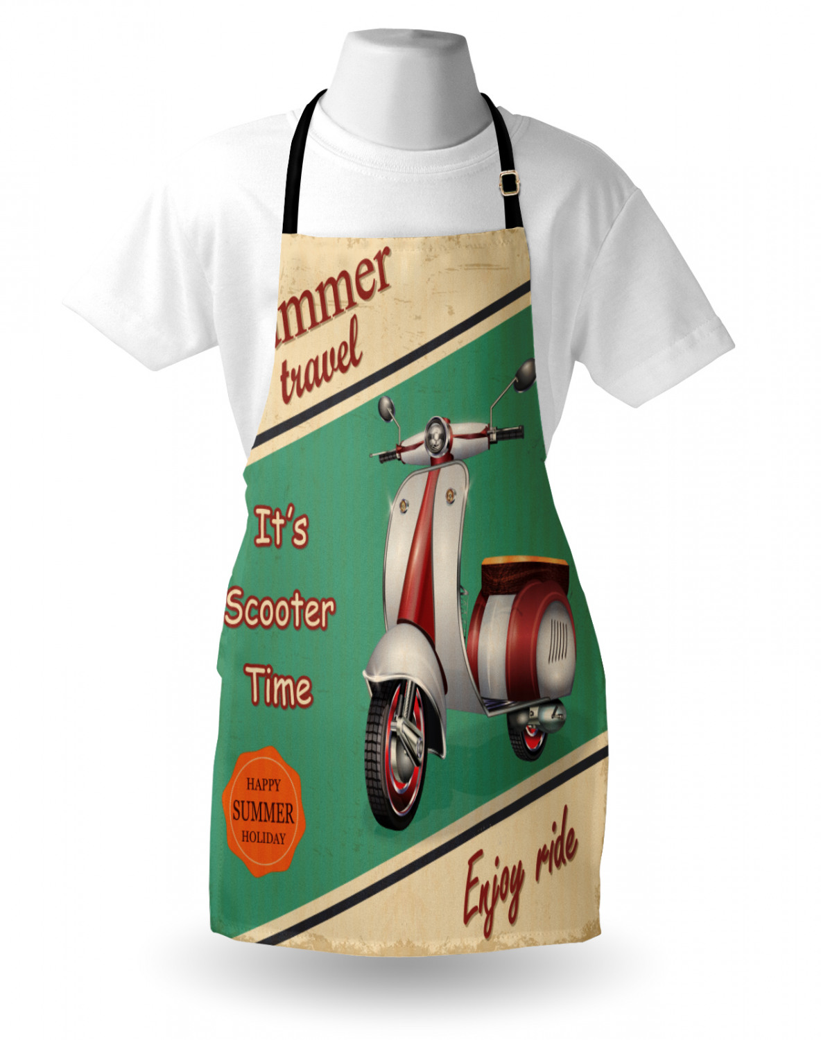 Motorcycle Apron Unisex Kitchen Bib with Adjustable Neck for Cooking Gardening