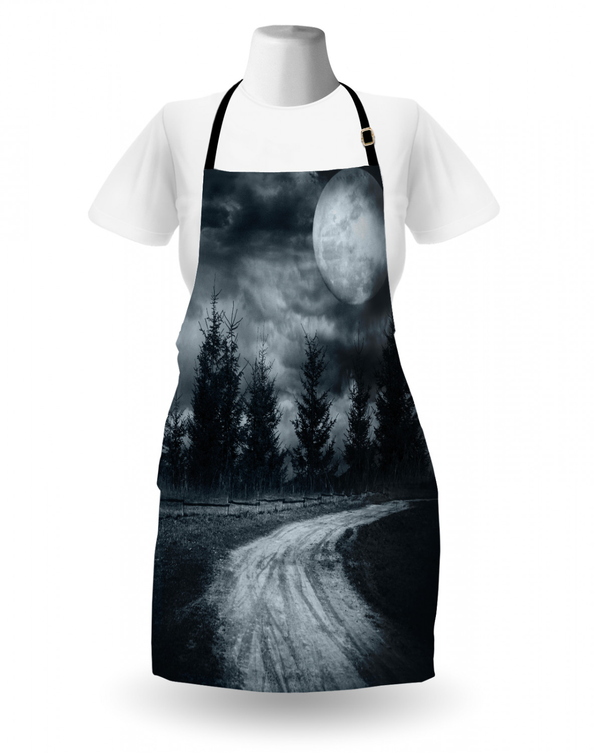 Ambesonne Apron Unisex Kitchen Bib with Adjustable Strap for Cooking