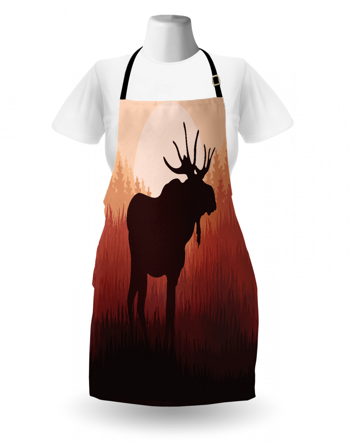 Ambesonne Apron Unisex Kitchen Bib with Adjustable Strap for Cooking