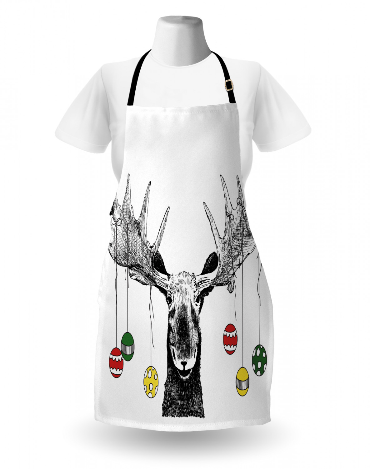 Ambesonne Apron Unisex Kitchen Bib with Adjustable Strap for Cooking