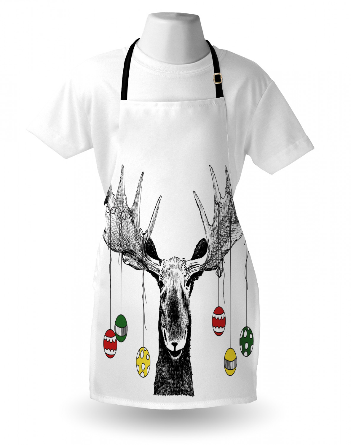 Ambesonne Apron Unisex Kitchen Bib with Adjustable Strap for Cooking