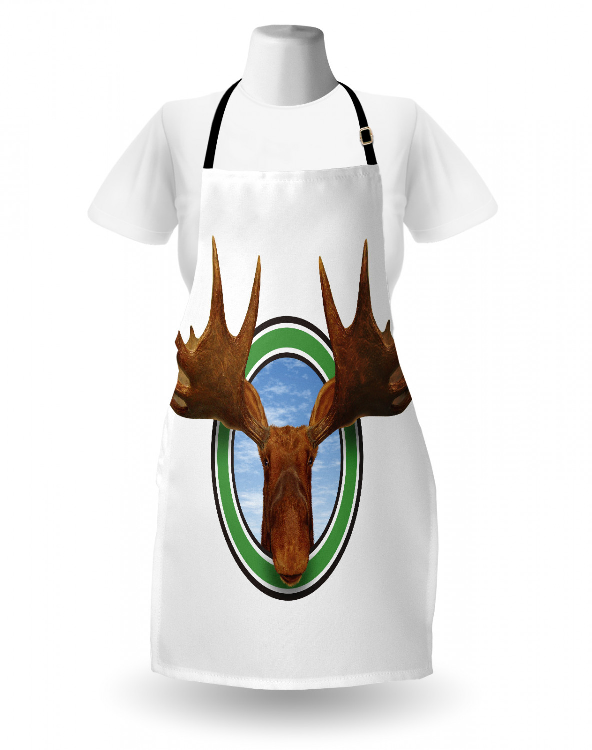 Ambesonne Apron Unisex Kitchen Bib with Adjustable Strap for Cooking