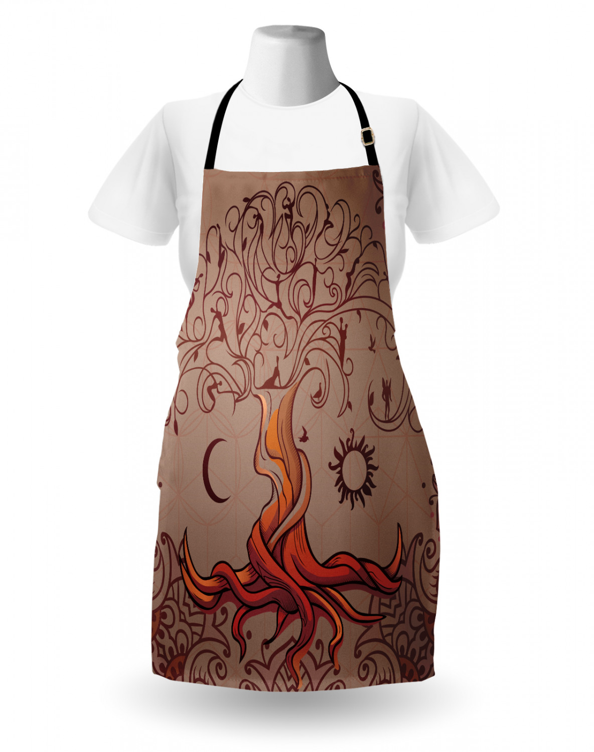 Ambesonne Apron Unisex Kitchen Bib with Adjustable Strap for Cooking