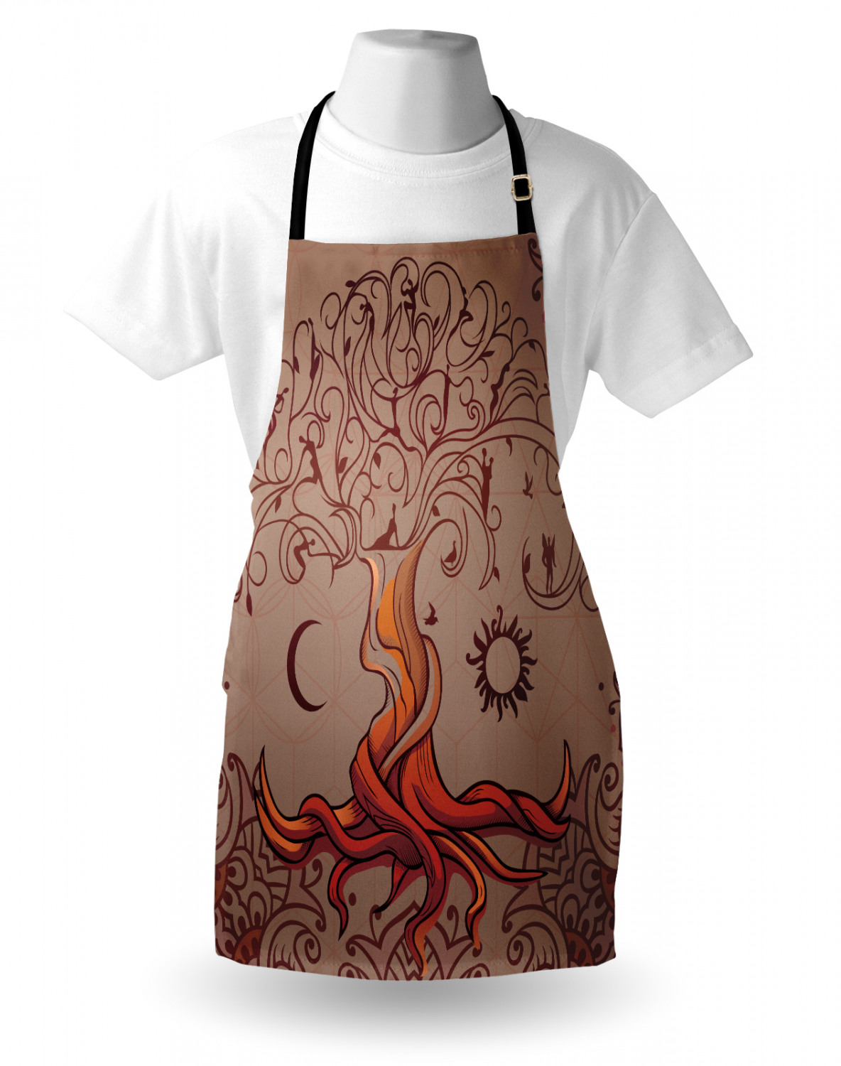 Ambesonne Apron Unisex Kitchen Bib with Adjustable Strap for Cooking