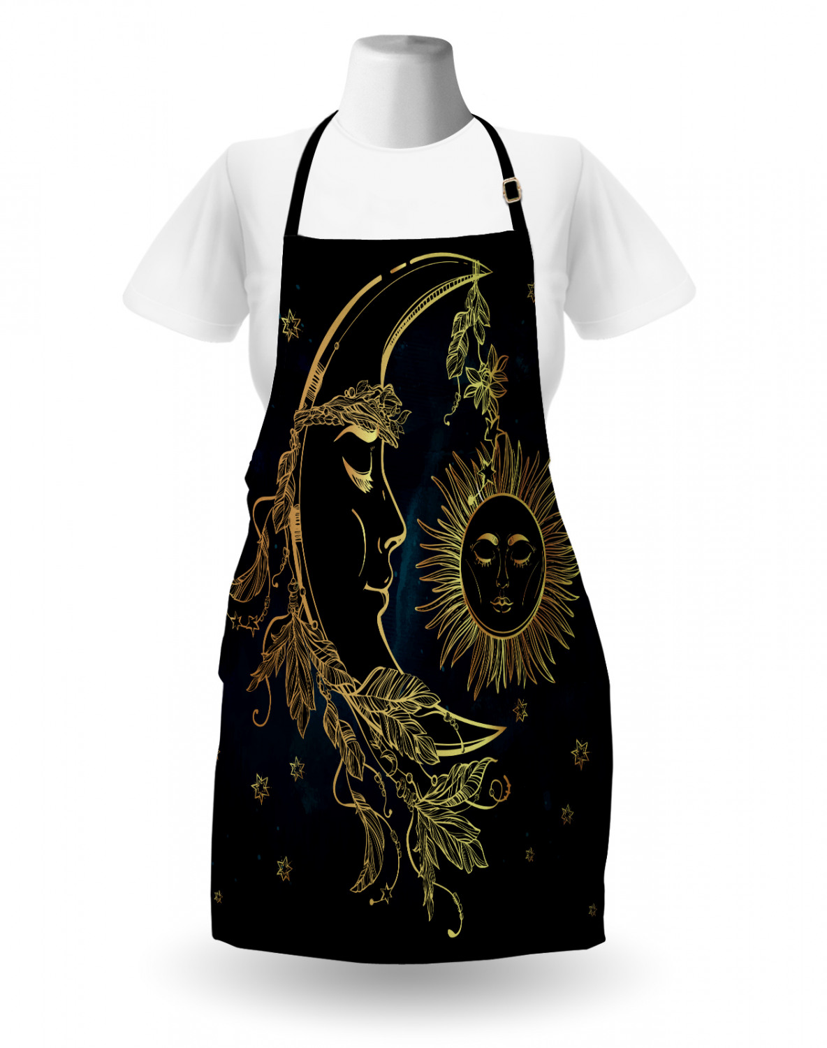 Ambesonne Apron Unisex Kitchen Bib with Adjustable Strap for Cooking