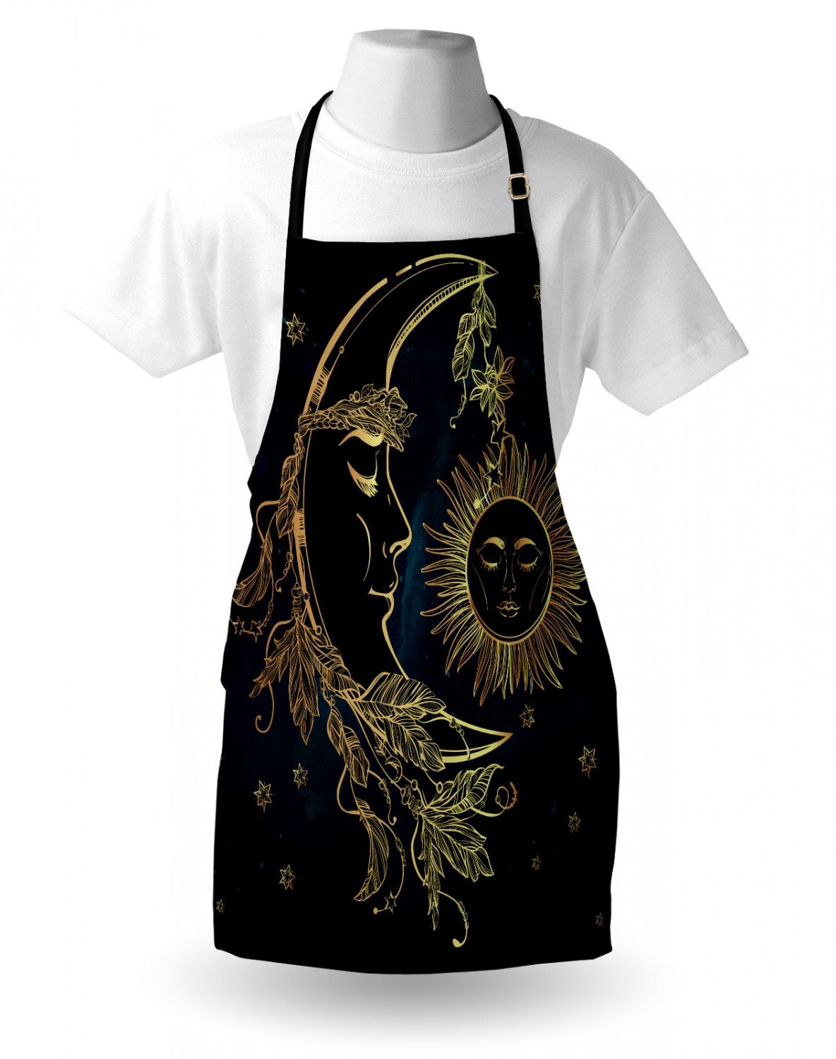 Ambesonne Apron Unisex Kitchen Bib with Adjustable Strap for Cooking