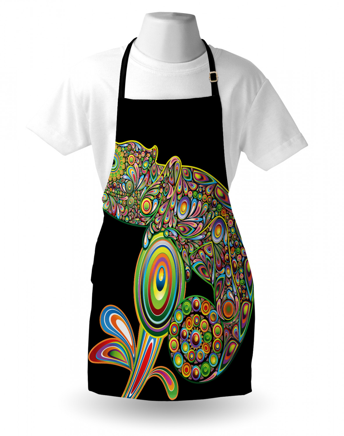 Ambesonne Apron Unisex Kitchen Bib with Adjustable Strap for Cooking