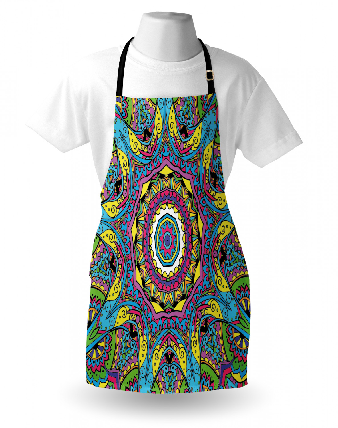 Ambesonne Apron Unisex Kitchen Bib with Adjustable Strap for Cooking