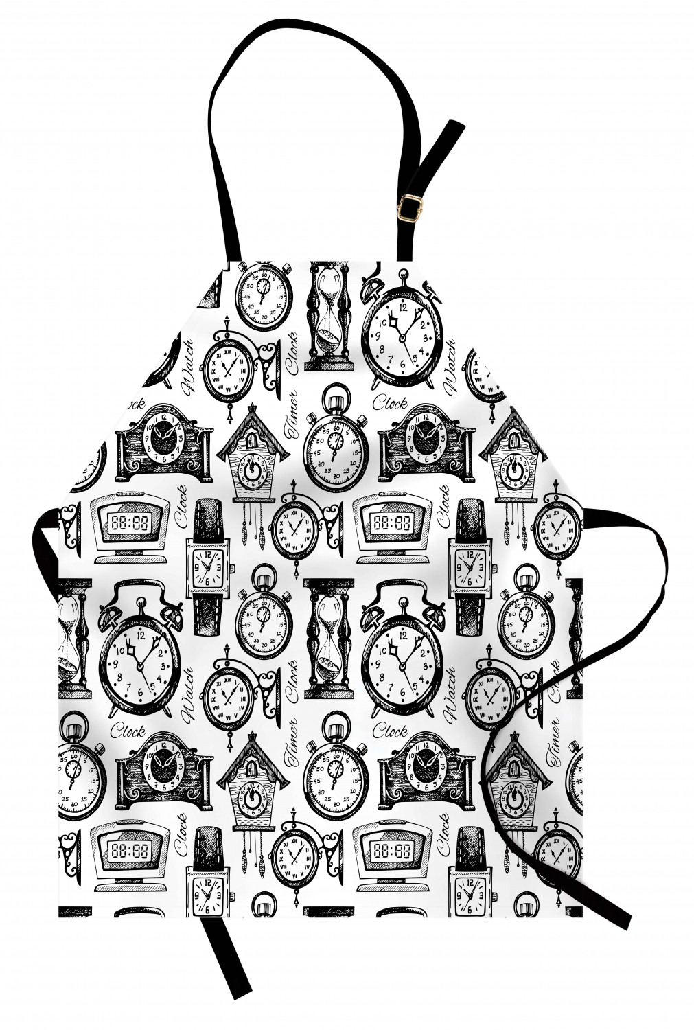 Ambesonne Apron Unisex Kitchen Bib with Adjustable Strap for Cooking