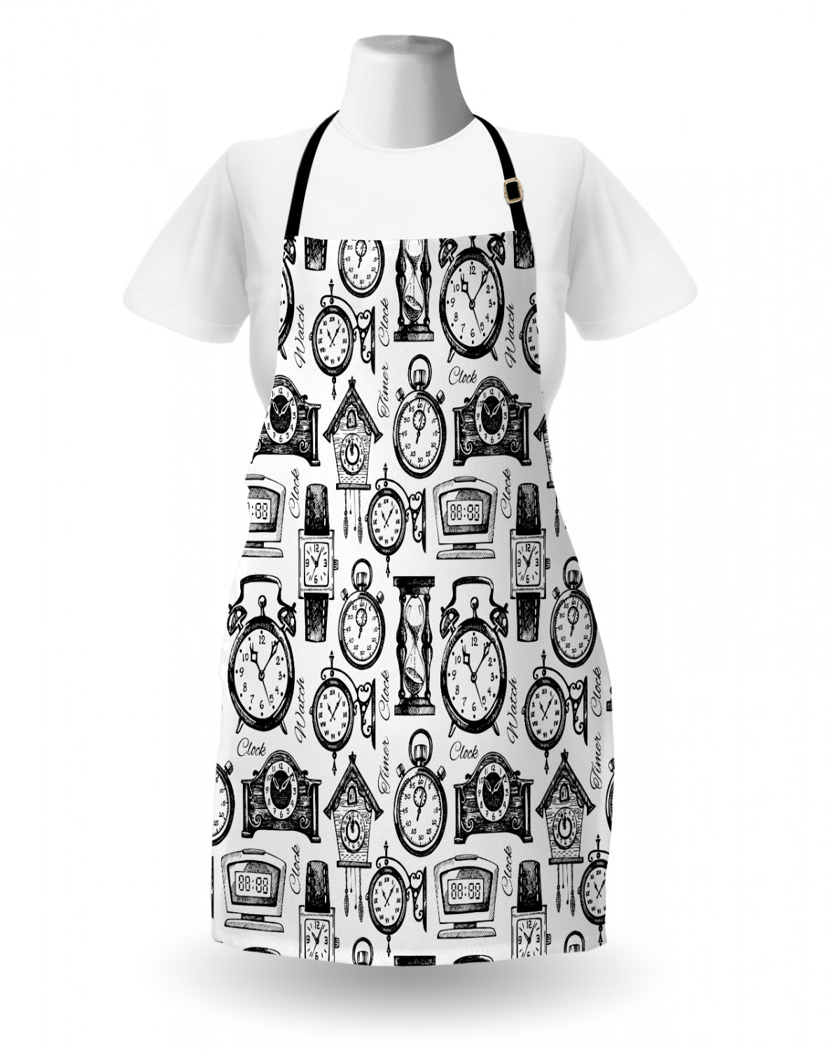 Ambesonne Apron Unisex Kitchen Bib with Adjustable Strap for Cooking