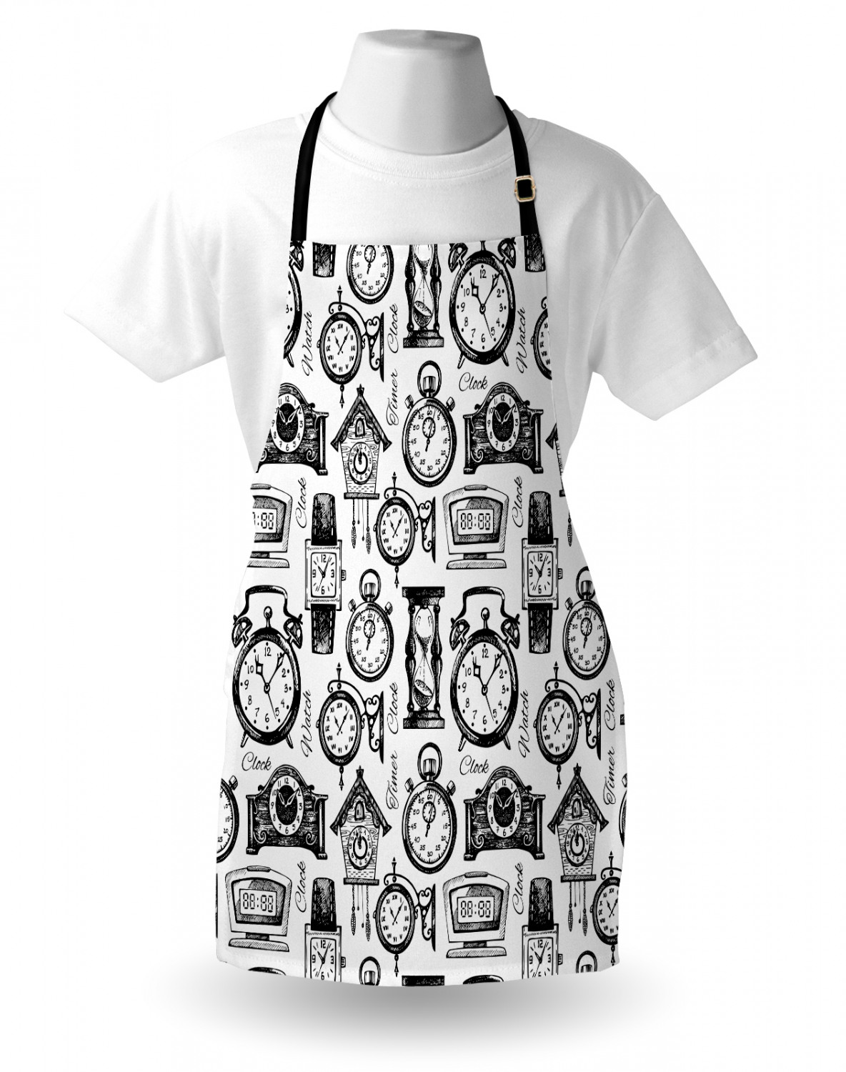 Ambesonne Apron Unisex Kitchen Bib with Adjustable Strap for Cooking