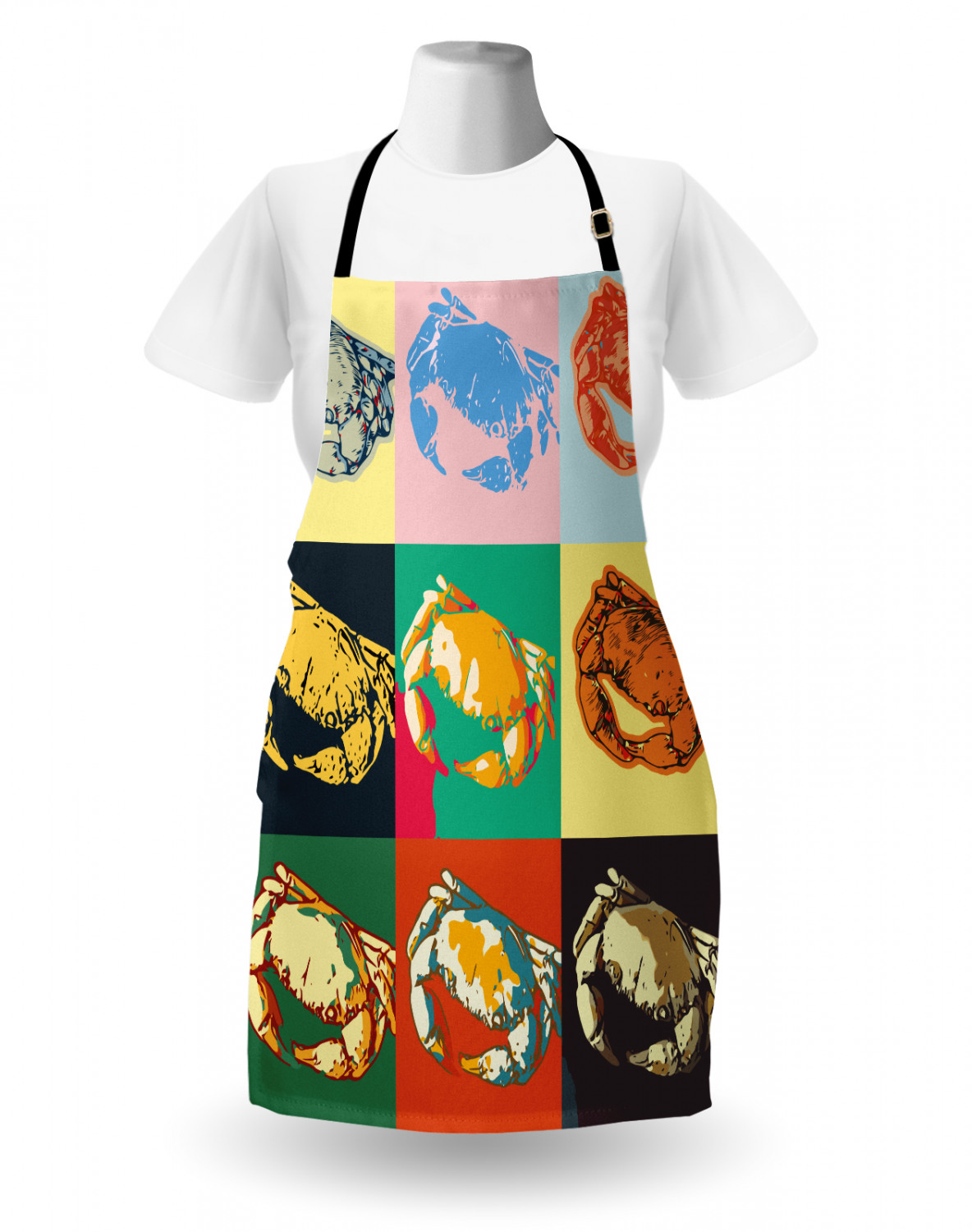 Ambesonne Apron Unisex Kitchen Bib with Adjustable Strap for Cooking