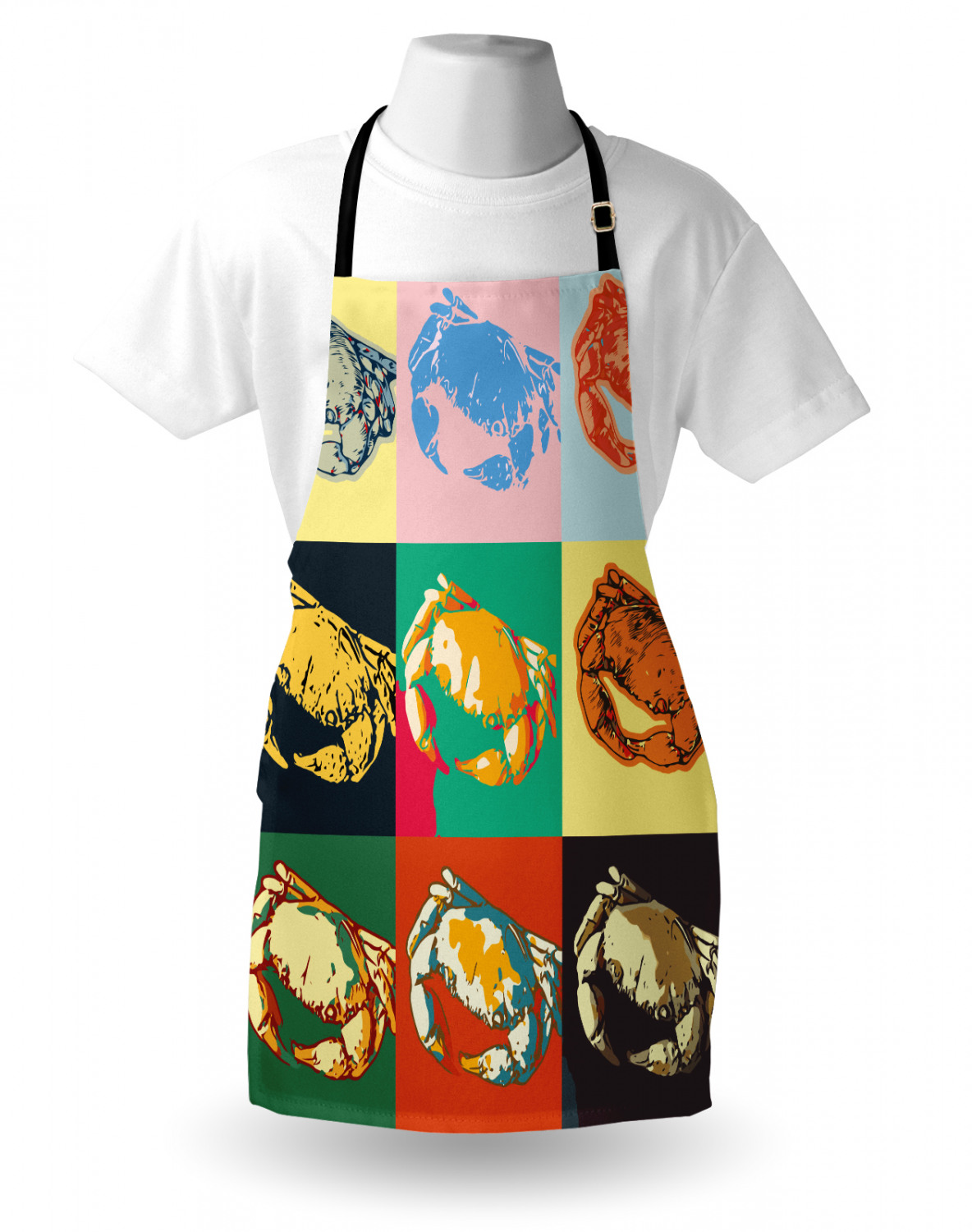 Ambesonne Apron Unisex Kitchen Bib with Adjustable Strap for Cooking