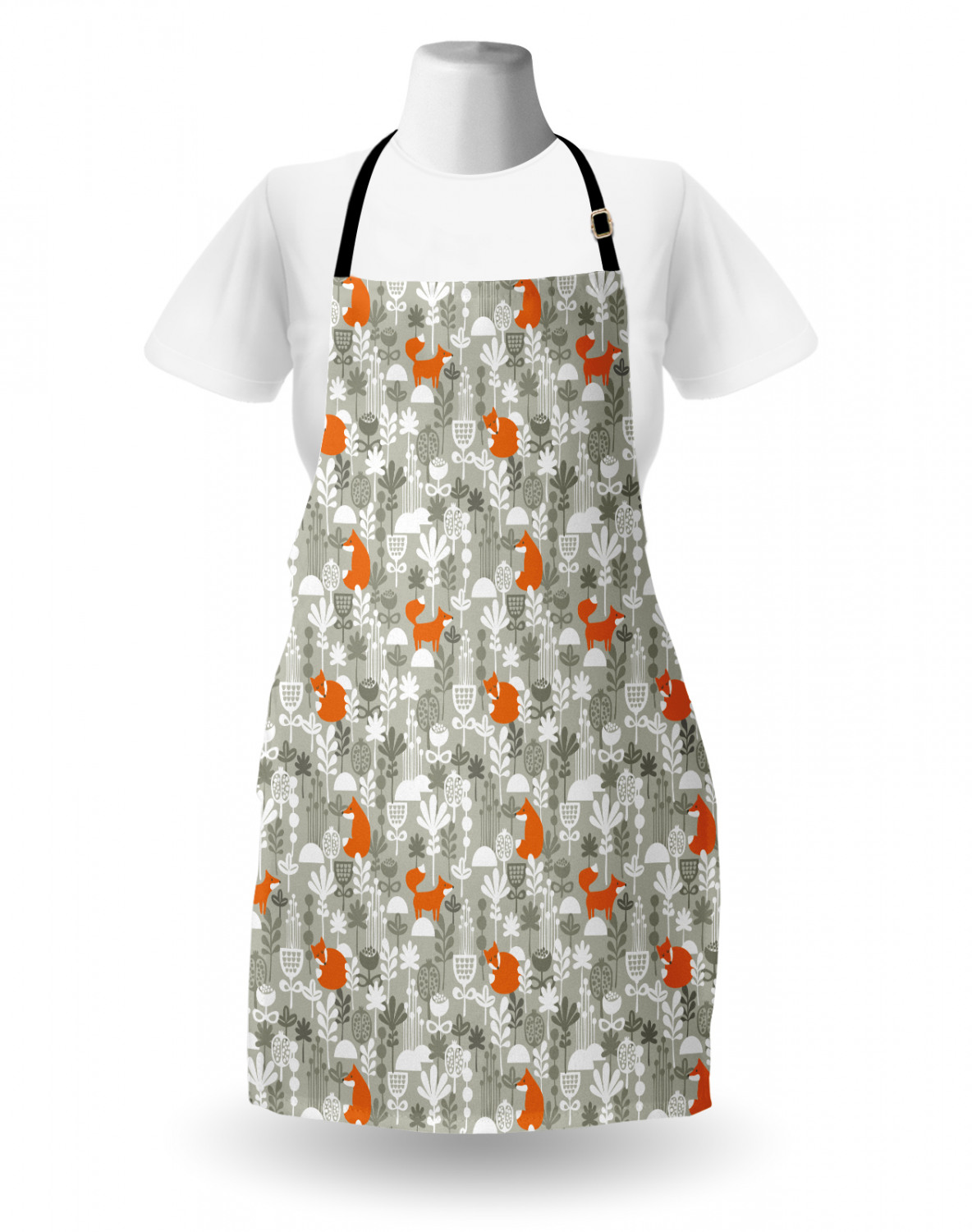 Ambesonne Apron Unisex Kitchen Bib with Adjustable Strap for Cooking