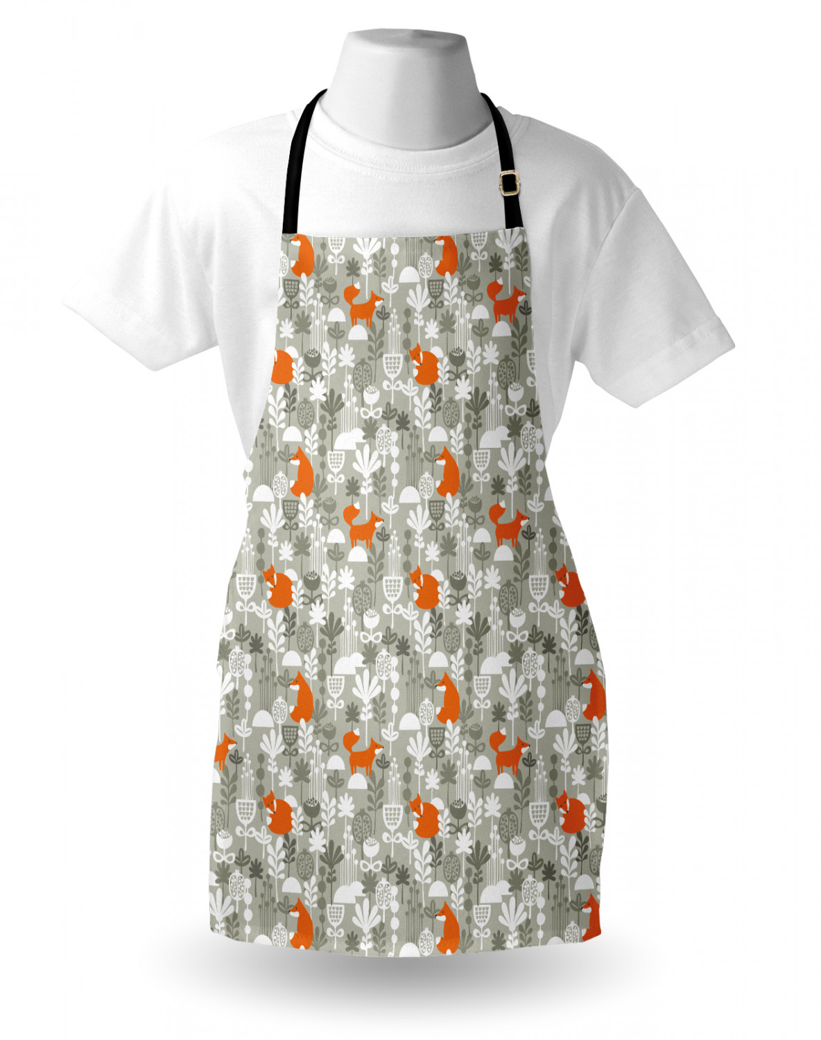 Ambesonne Apron Unisex Kitchen Bib with Adjustable Strap for Cooking