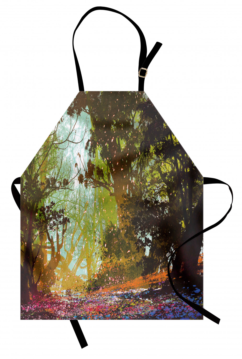 Fall Apron Unisex Kitchen Bib with Adjustable Neck Cooking Ambesonne