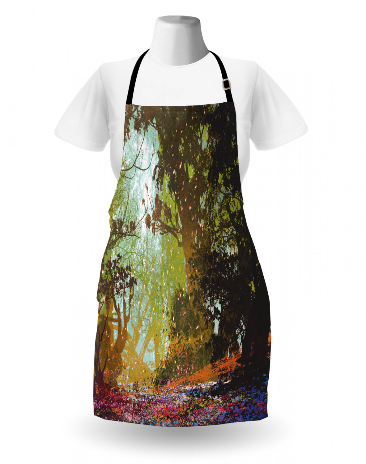 Fall Apron Unisex Kitchen Bib with Adjustable Neck Cooking Ambesonne