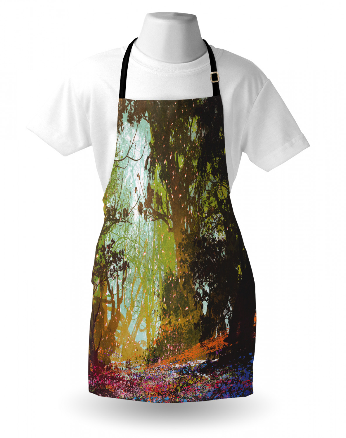 Fall Apron Unisex Kitchen Bib with Adjustable Neck Cooking Ambesonne